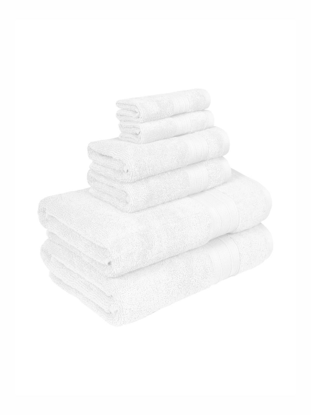 MYTRIDENT Soft Comfort White 6 Pieces Pure Cotton 500 GSM Towel Set-image-39