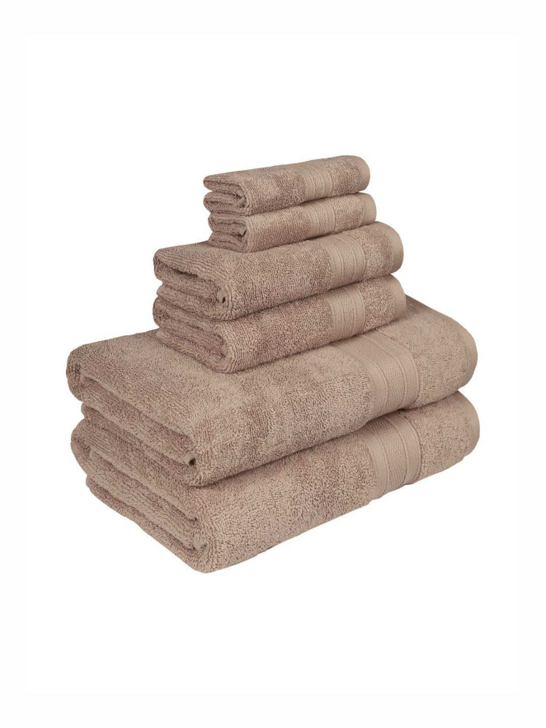 MYTRIDENT Soft Comfort Brown 6 Pieces Pure Cotton 500 GSM Towel Set-image-41