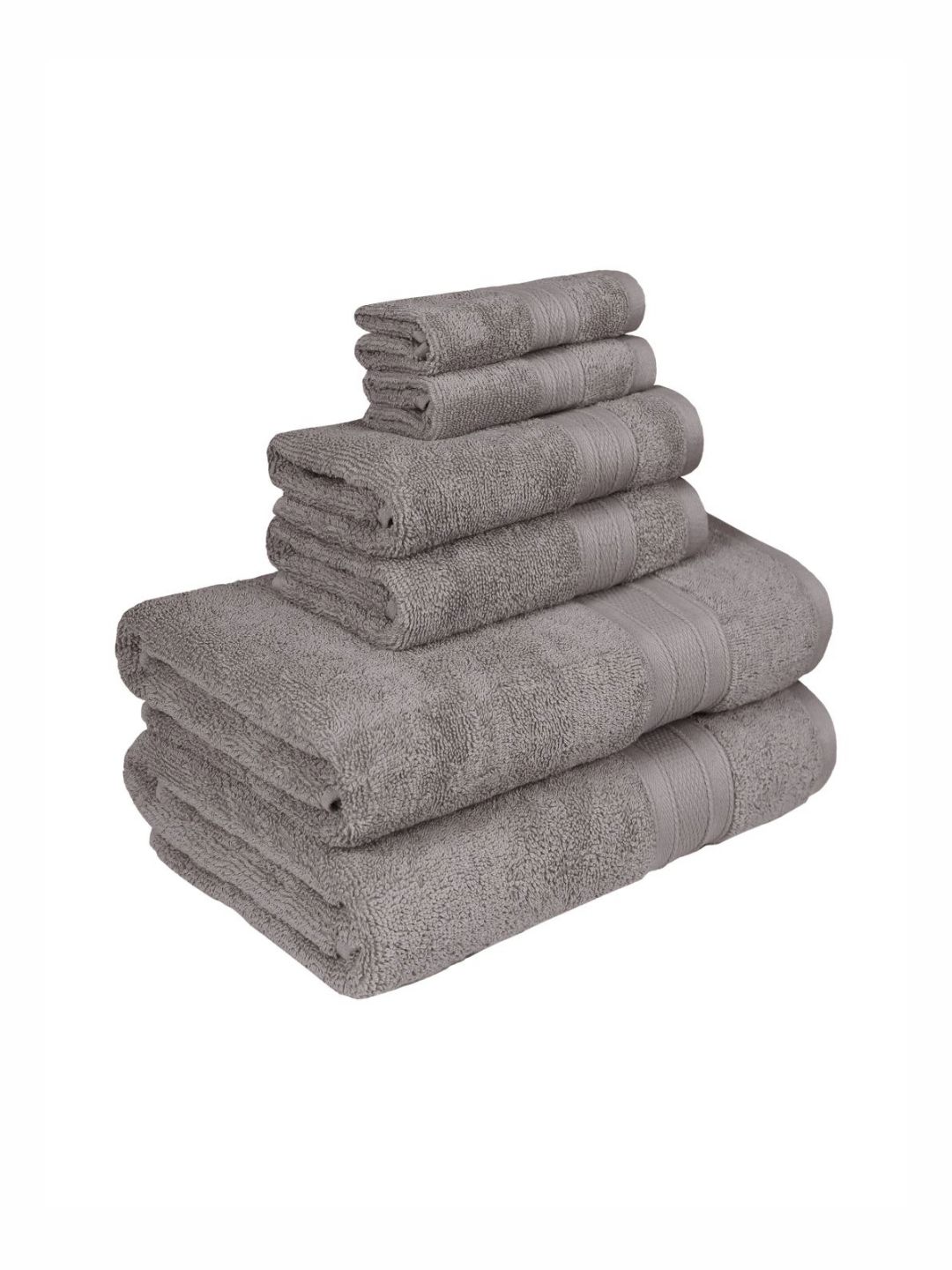 MYTRIDENT Soft Comfort Charcoal 6 Pieces Pure Cotton 500 GSM Towel Set-image-43