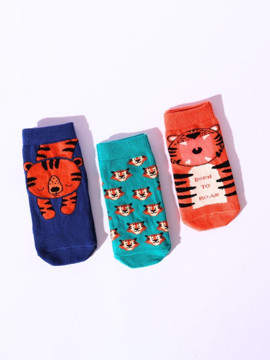 Thela Gaadi Kids Pack Of 3 Printed Ankle-Length Socks-picture-26