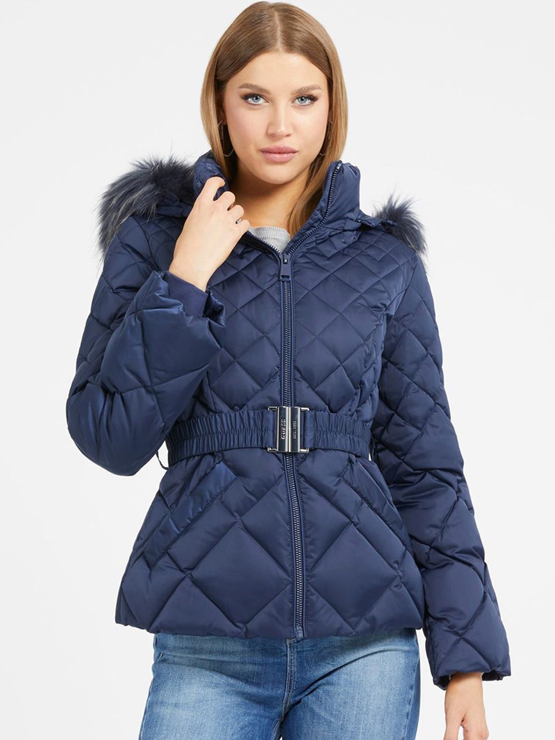 GUESS Women Solid Biker Jacket-picture-18