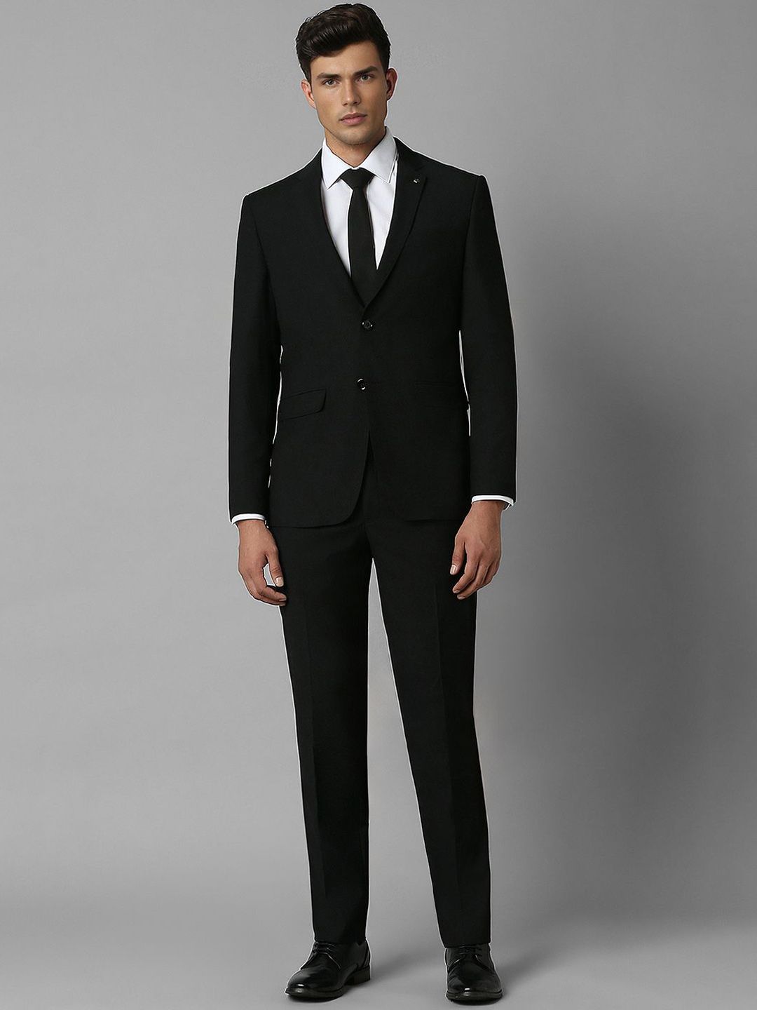 Louis Philippe Men Solid Two Piece Single-Breasted Formal Suits-image-42