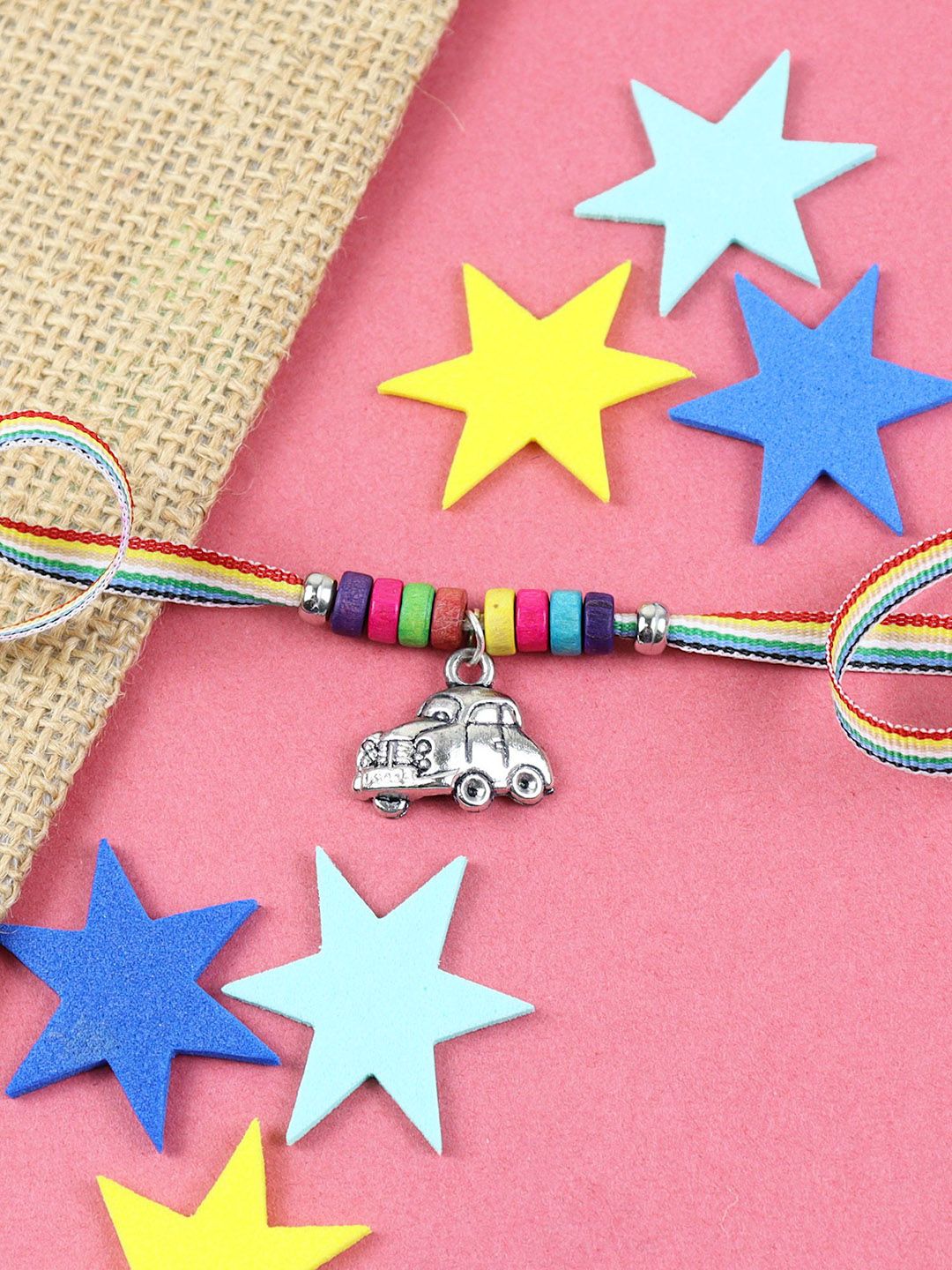 Asthetika Boys Car Hanging Charm Thread Rakhi with Roli Chawal-picture-57