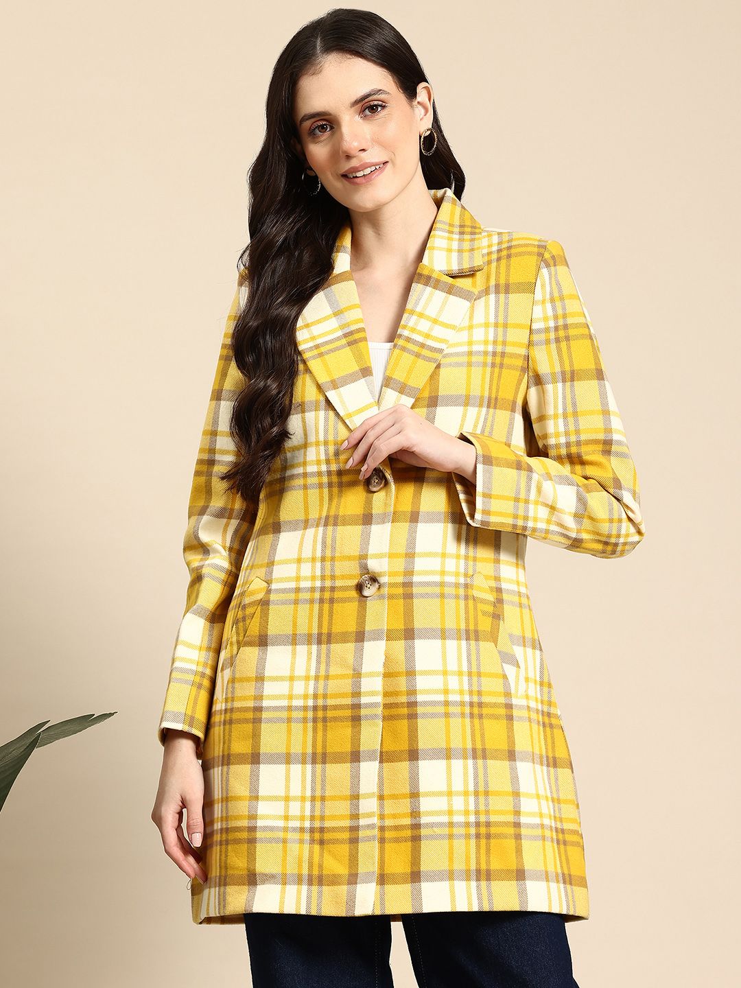 Mast & Harbour Checked Fleece Overcoat