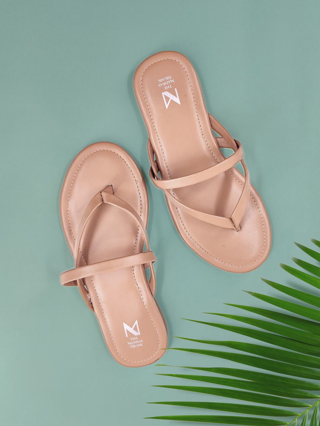 THE MADRAS TRUNK Women Striped Open Toe Flats with Bows-picture-17