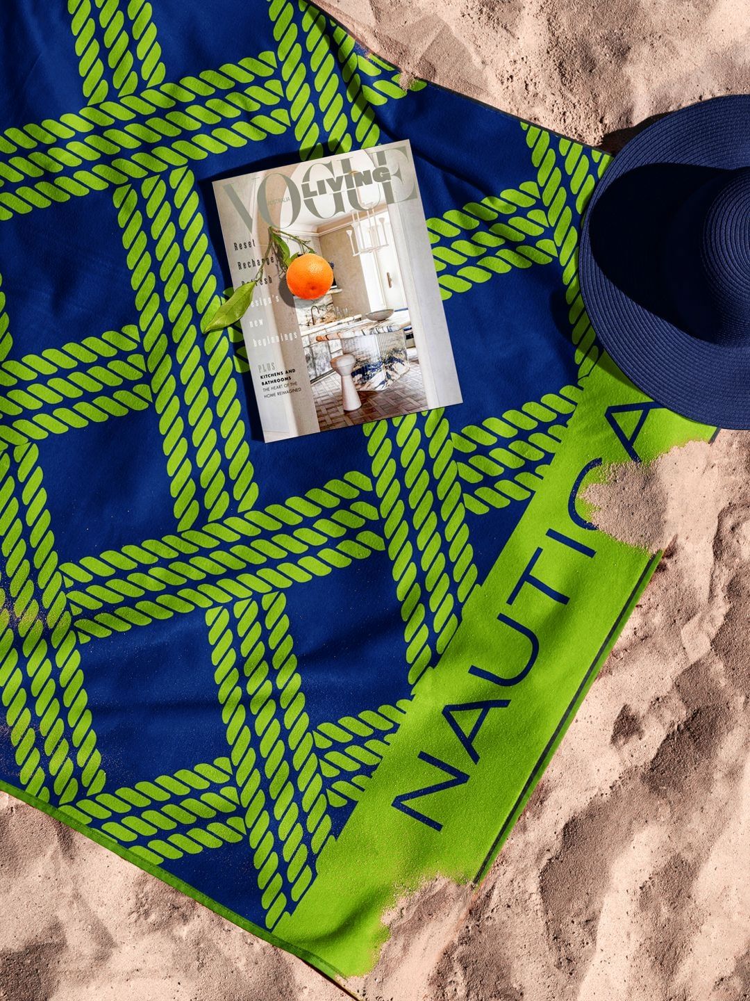 Nautica Green & Blue 1 Printed Cotton 600 GSM Bath Towel-picture-10