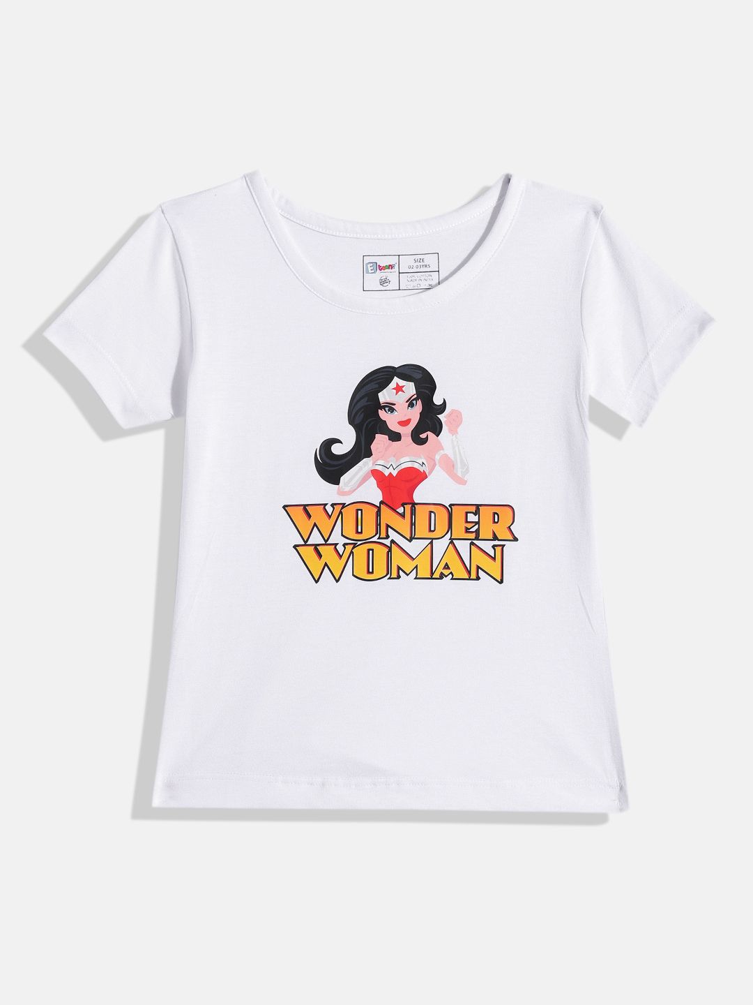 Eteenz Girls Pure Cotton Wonder Woman Printed Top-picture-17