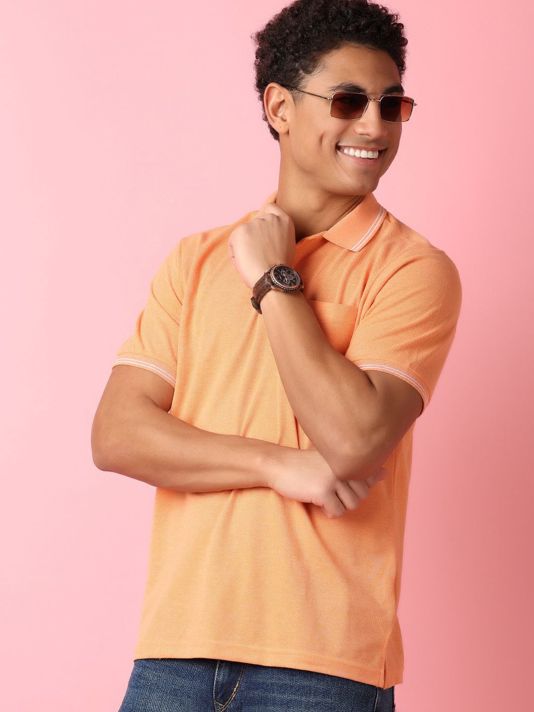 V-Mart Men Solid Polo Collar Pocket T-shirt-picture-42