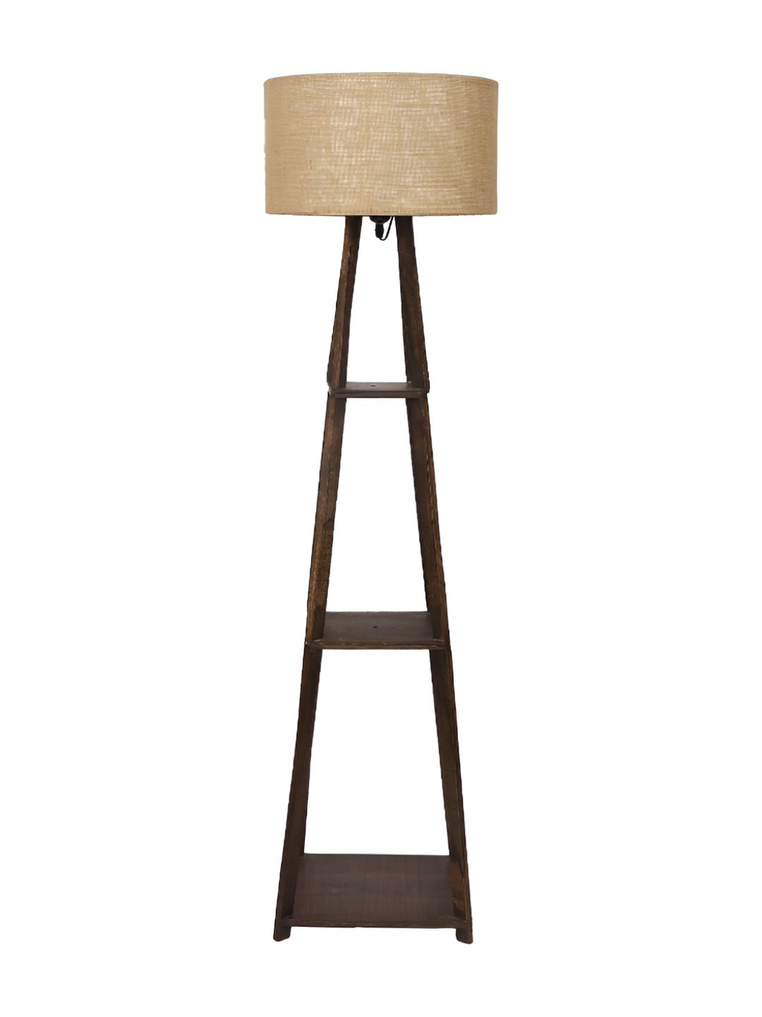 TU CASA Beige & Brown Wooden Cylindrical Shaped  Floor Lamps-image-47