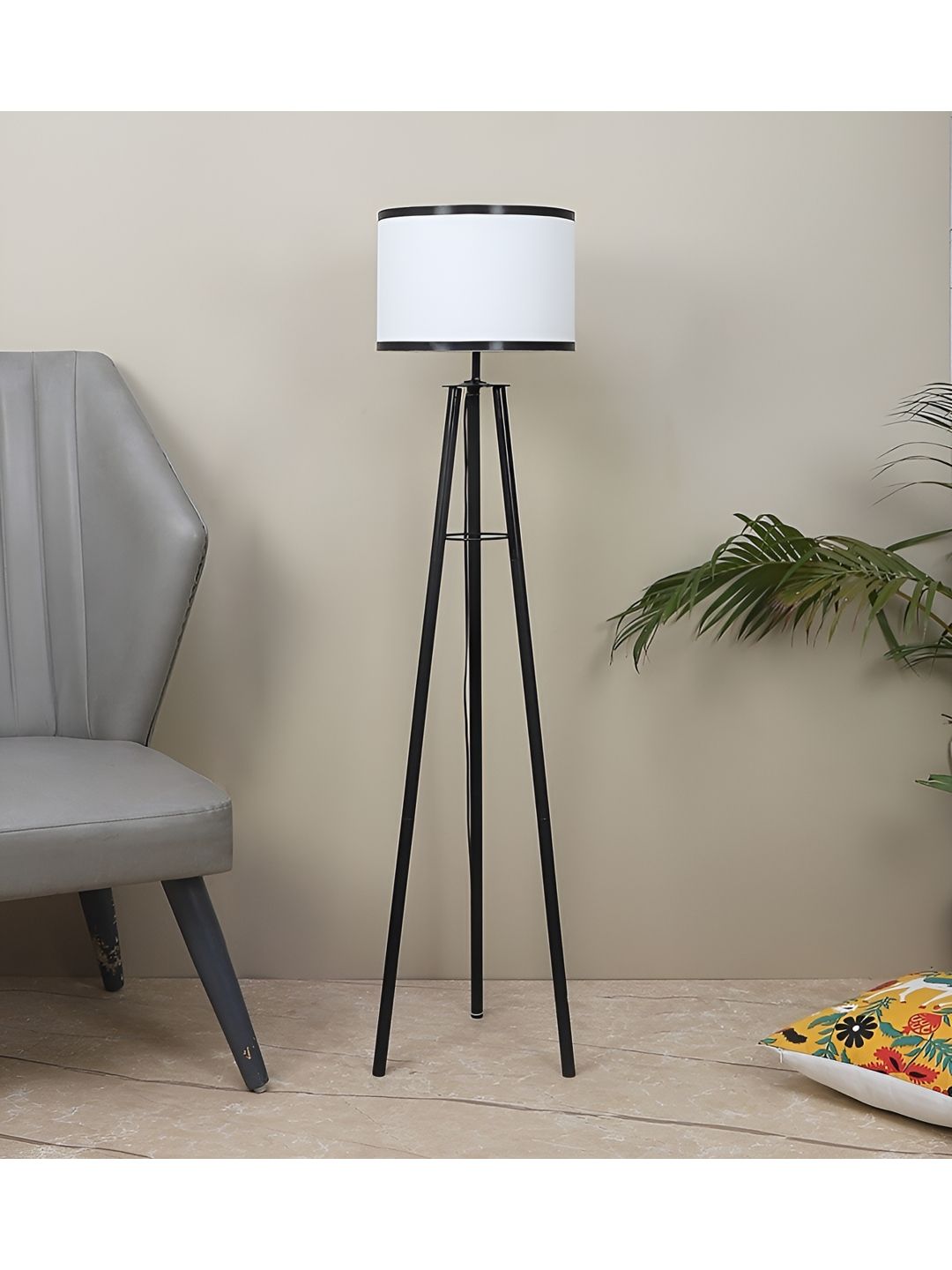 TU CASA White & Black Cylindrical Shaped Floor Lamp-picture-10