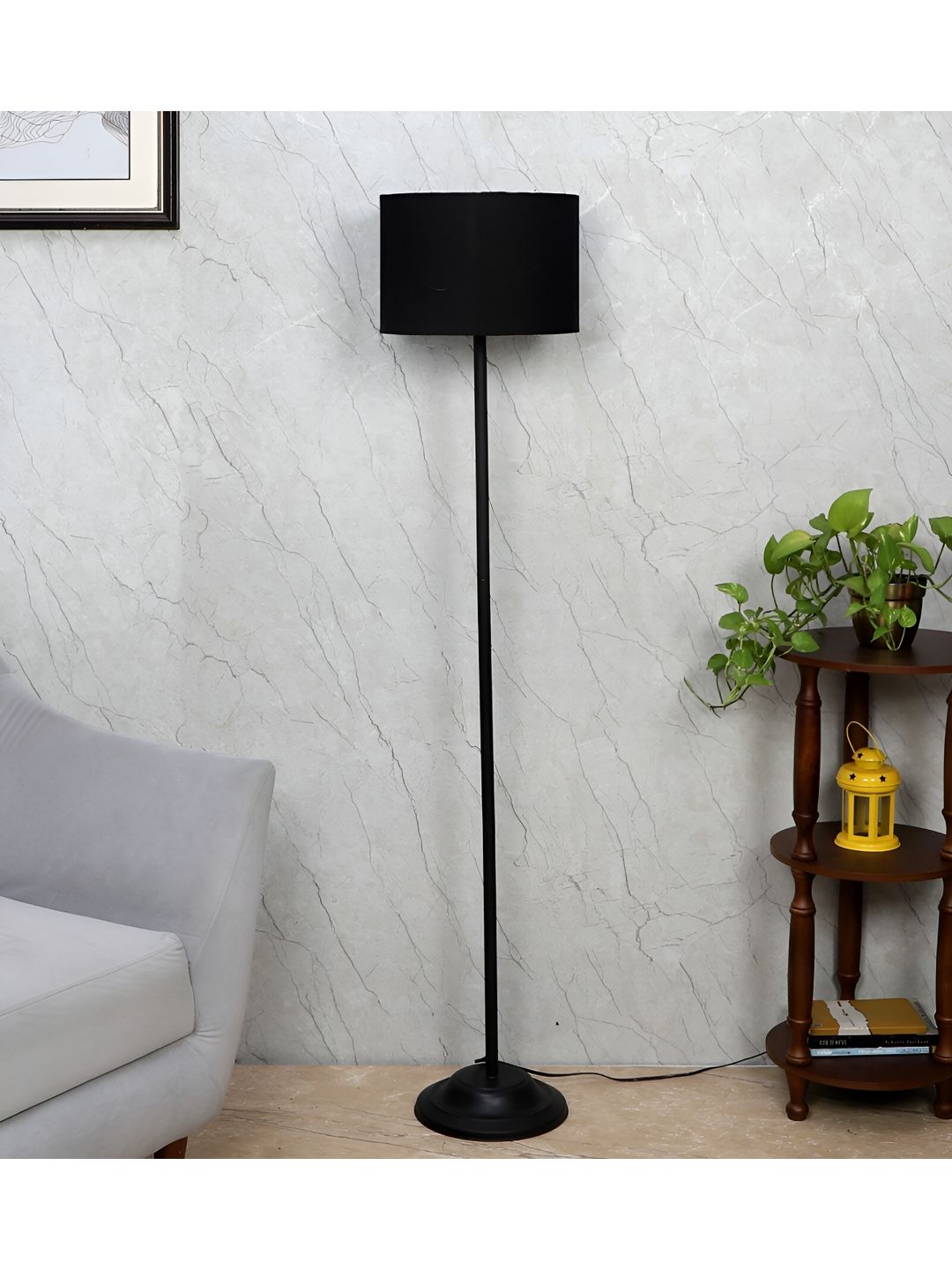 TU CASA Black Cylindrical Shaped Foldable Standing Floor Lamp-picture-6