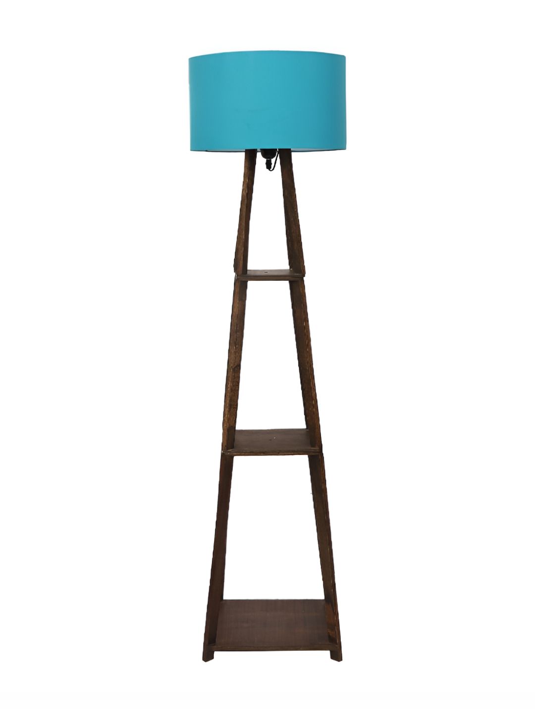 TU CASA Blue & Brown Wooden Cylindrical Shaped Floor Lamp-picture-19