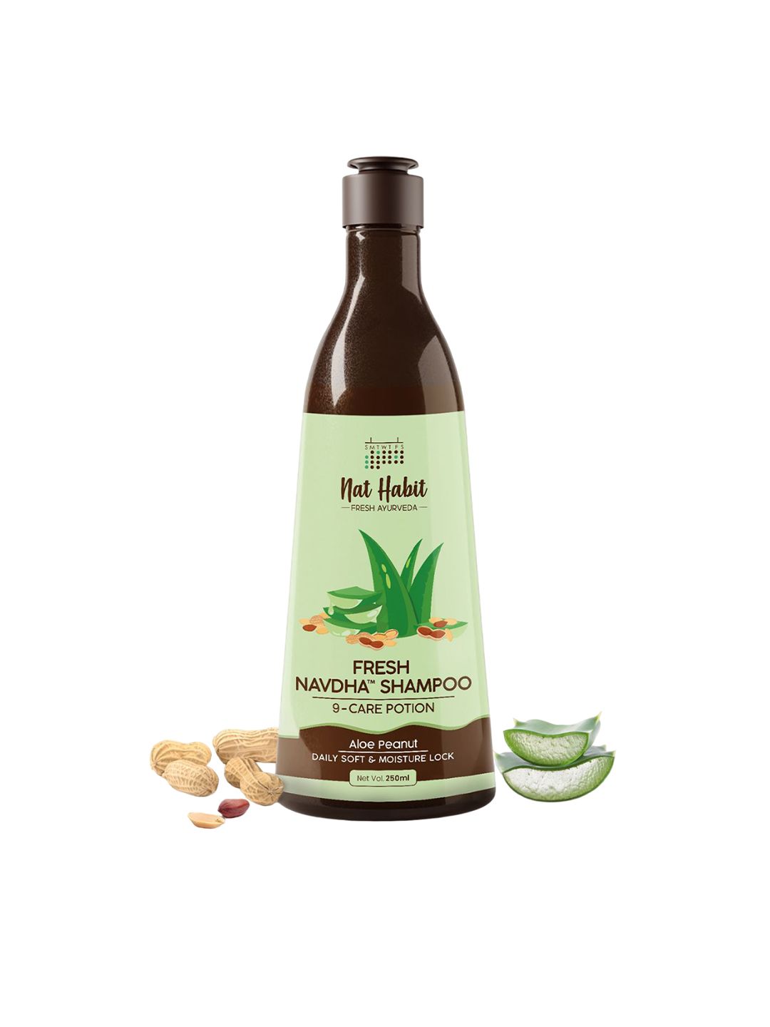 Nat Habit Aloe Peanut Fresh Navdha Shampoo for Dry & Frizzy Hair - 250 ml-picture-5