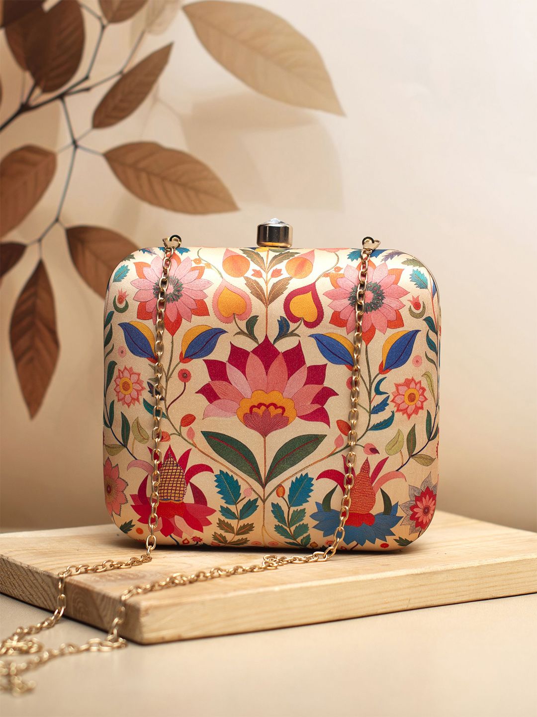 ARTKLIM Floral Printed Box Clutch-picture-11