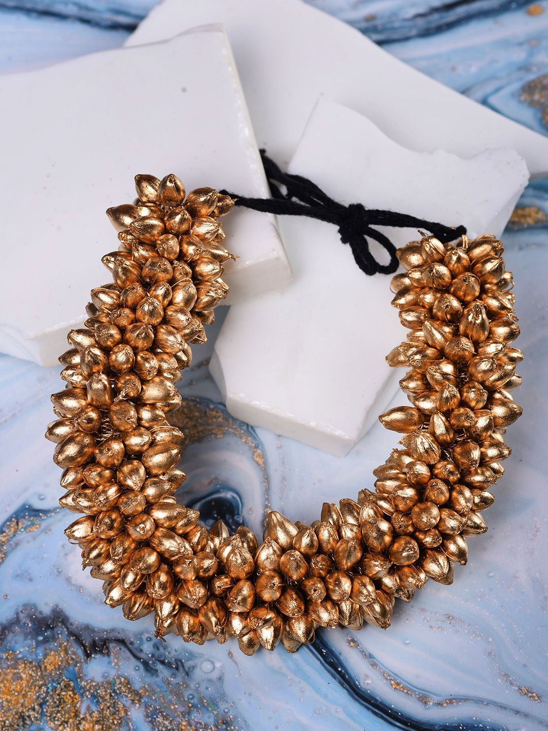 Saraf RS Jewellery Women Golden Beaded Bridal Hair Accessories-image-18