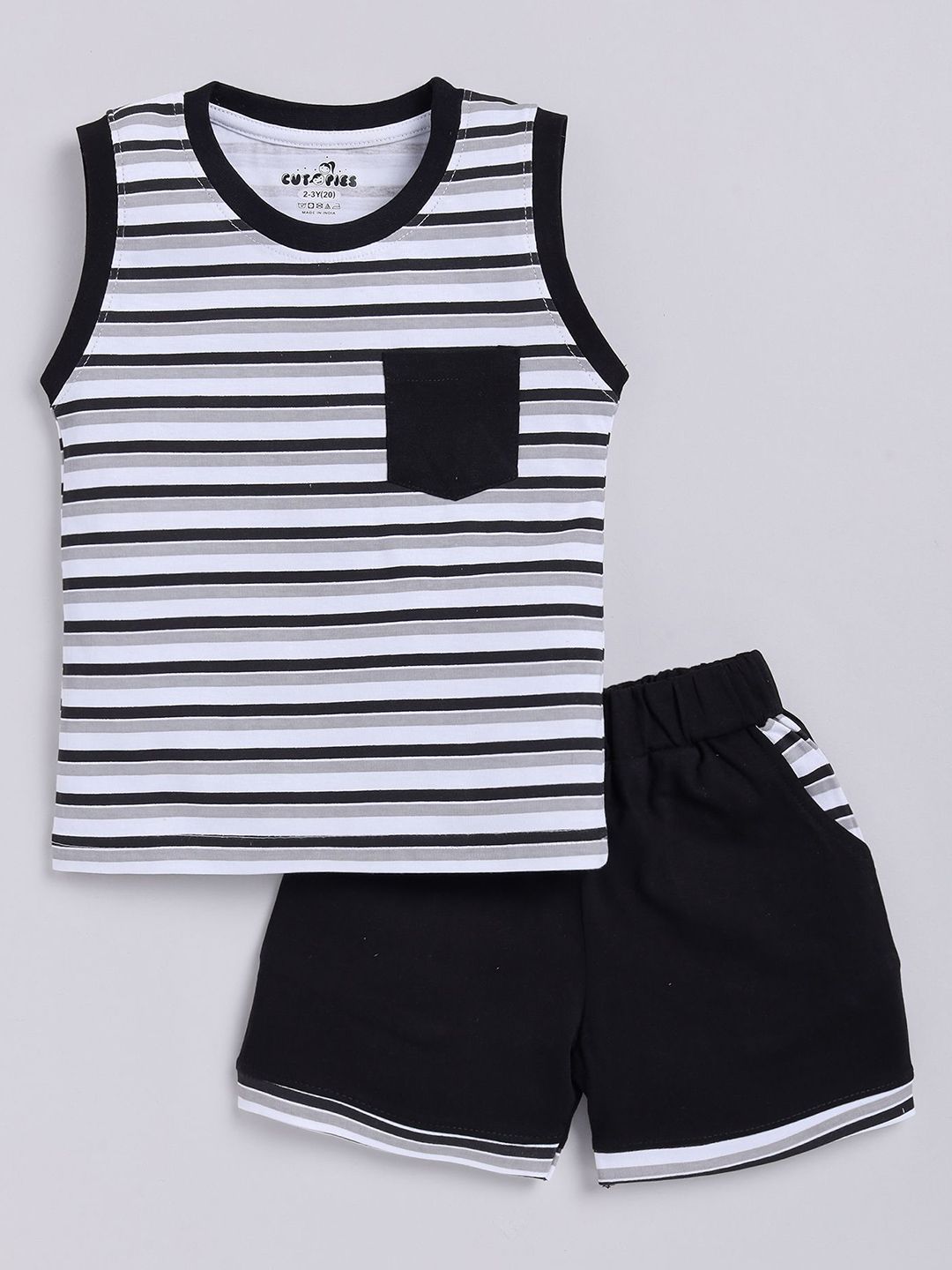 Cutopies Boys Striped T-shirt with Shorts-picture-56