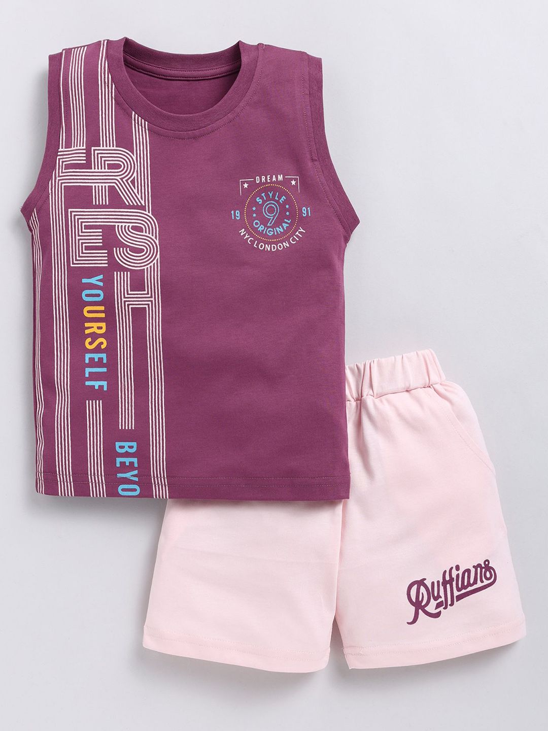 Cutopies Boys Striped T-shirt with Shorts-picture-27