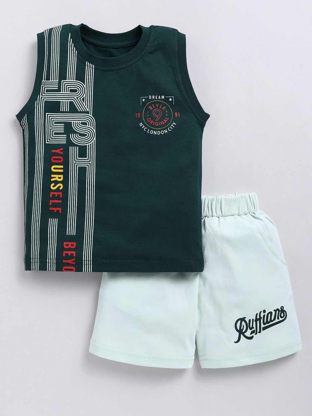 Cutopies Boys Striped T-shirt with Shorts-picture-53