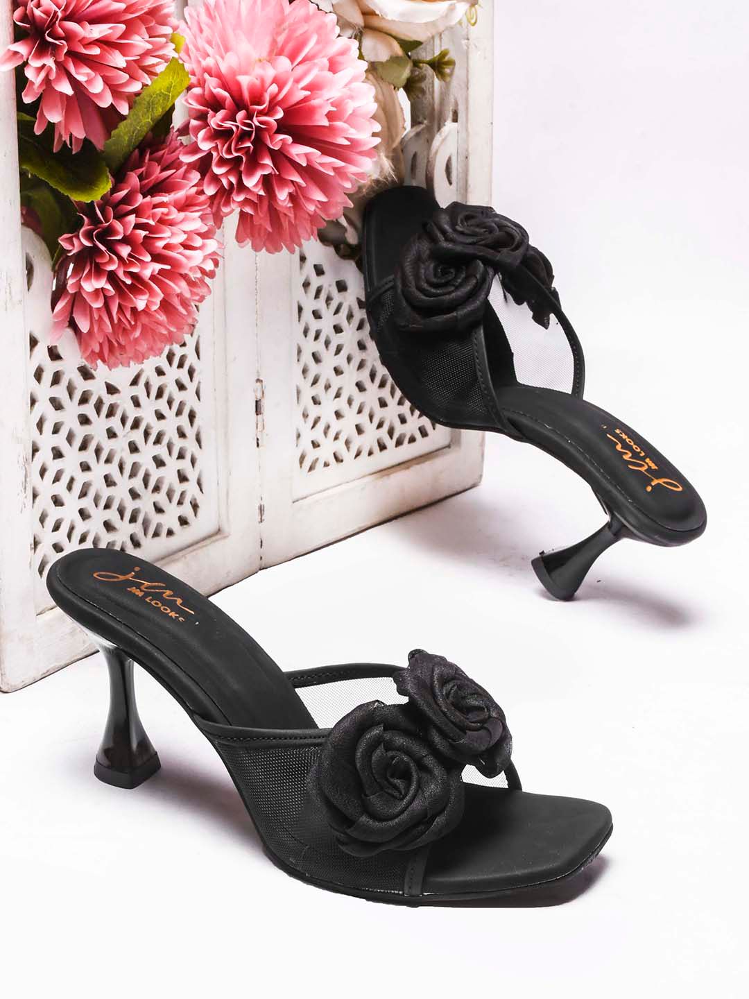 JM Looks Embellished Party Kitten Mules-picture-27