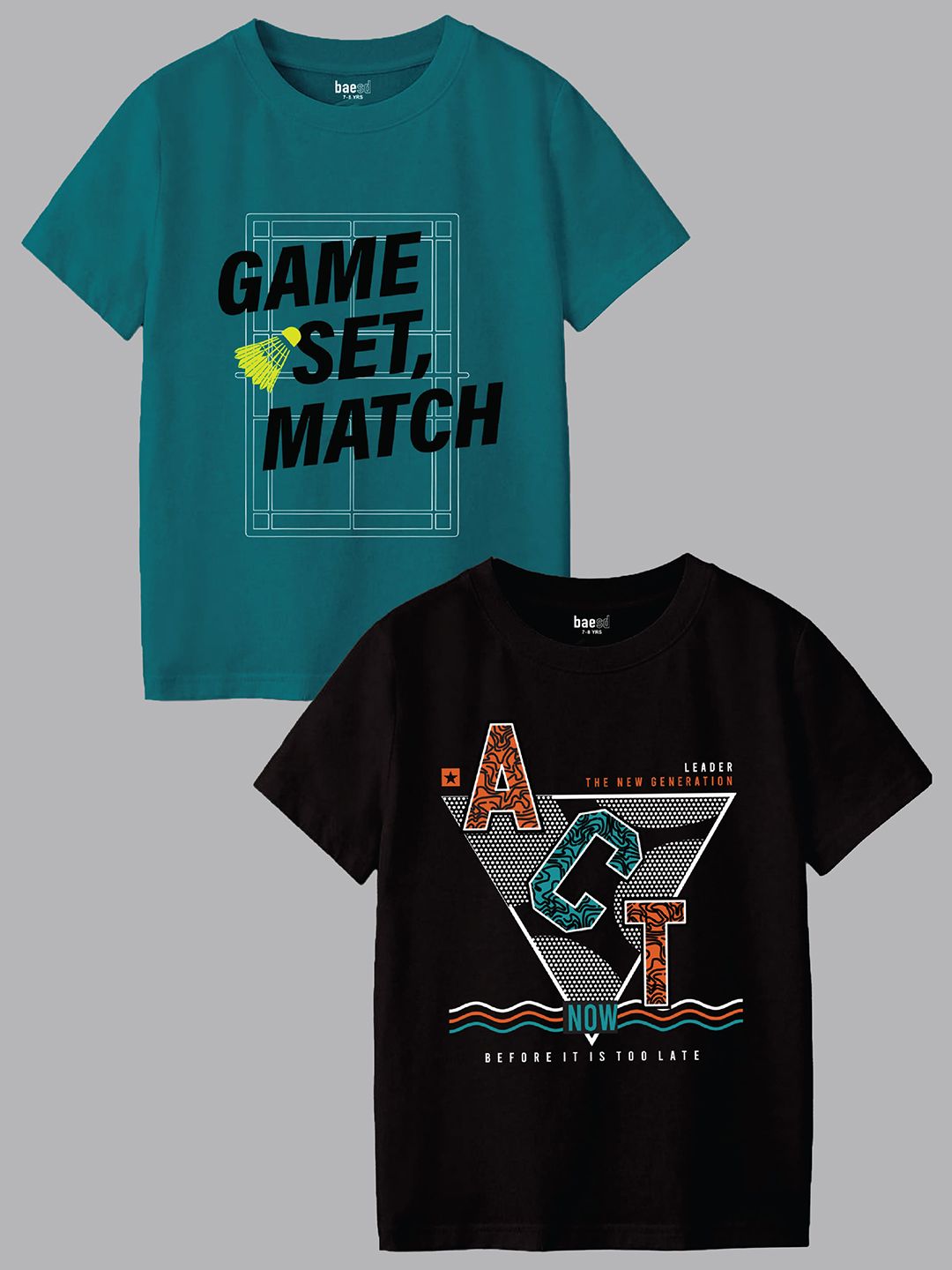 BAESD Boys Typography 2 Printed Applique T-shirt-picture-12