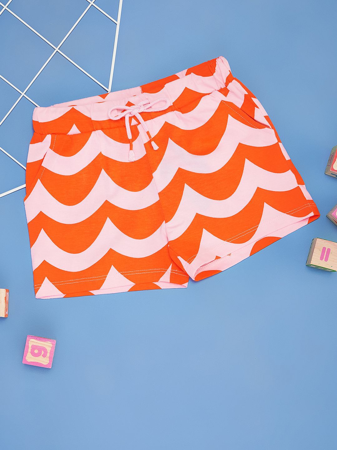 Pantaloons Junior Girls Geometric Printed Mid-Rise Pure Cotton Slim Fit Shorts-picture-20