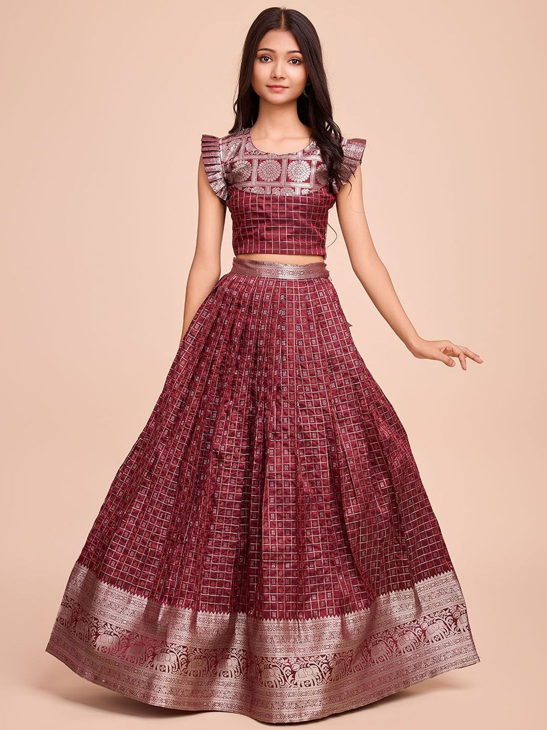 Tasarika Girls Ethnic Motifs Printed Ready To Wear Lehenga Choli-picture-27