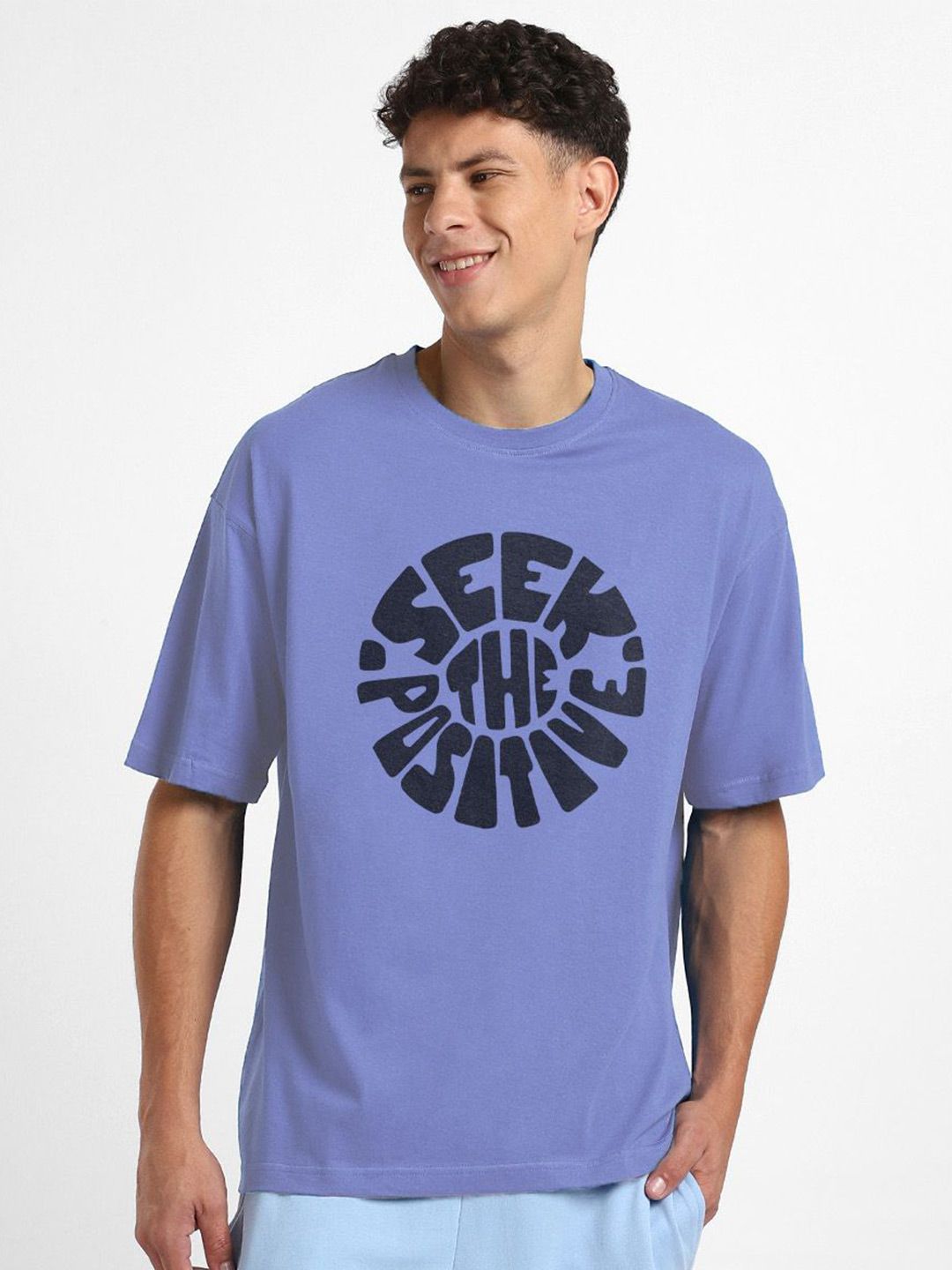 NOBERO Men Typography Printed Pure Cotton Round Neck Oversized T-shirt-picture-14