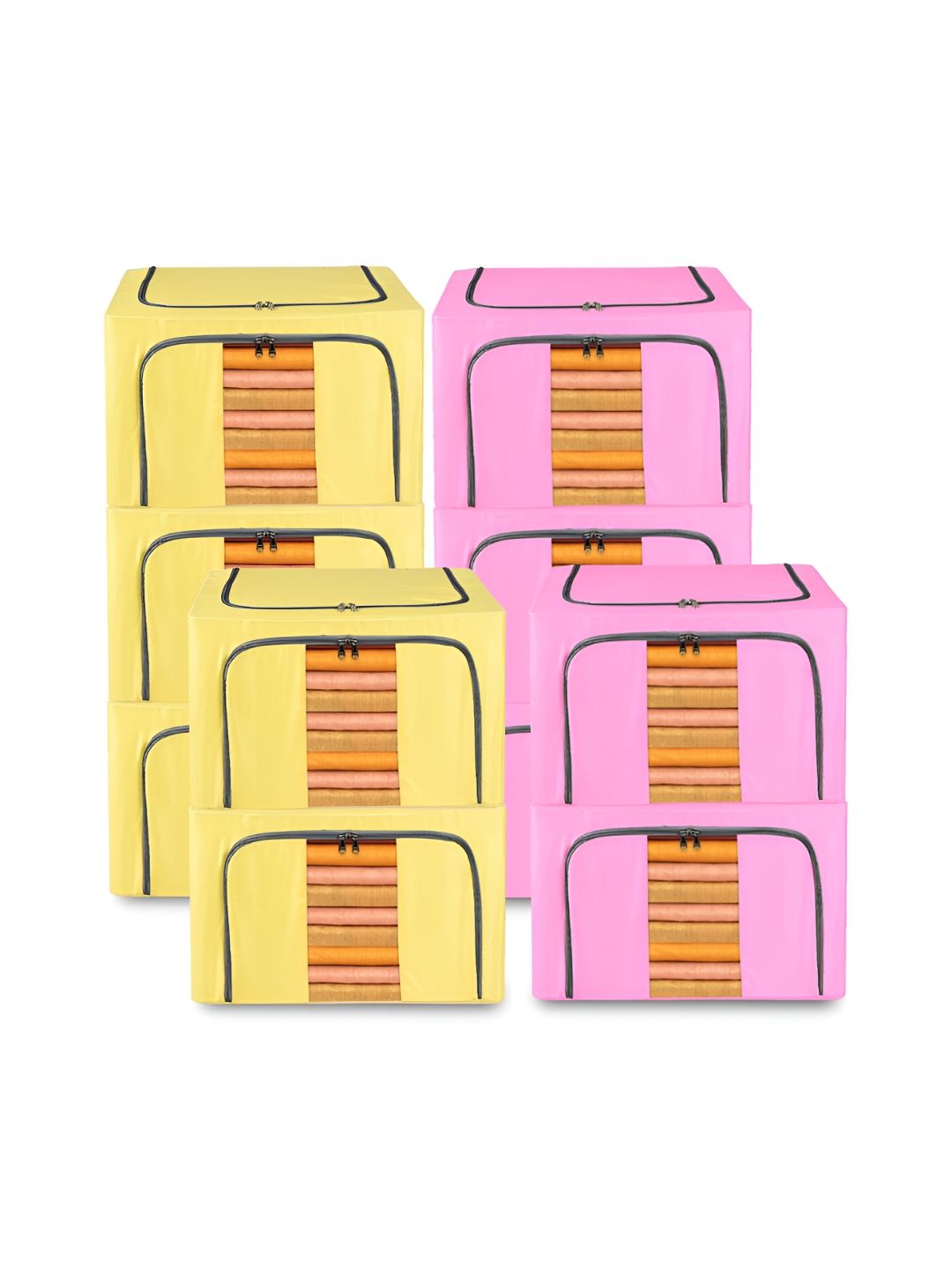Kuber Industries Yellow 6 Pieces Regular Drawer Organisers-image-44