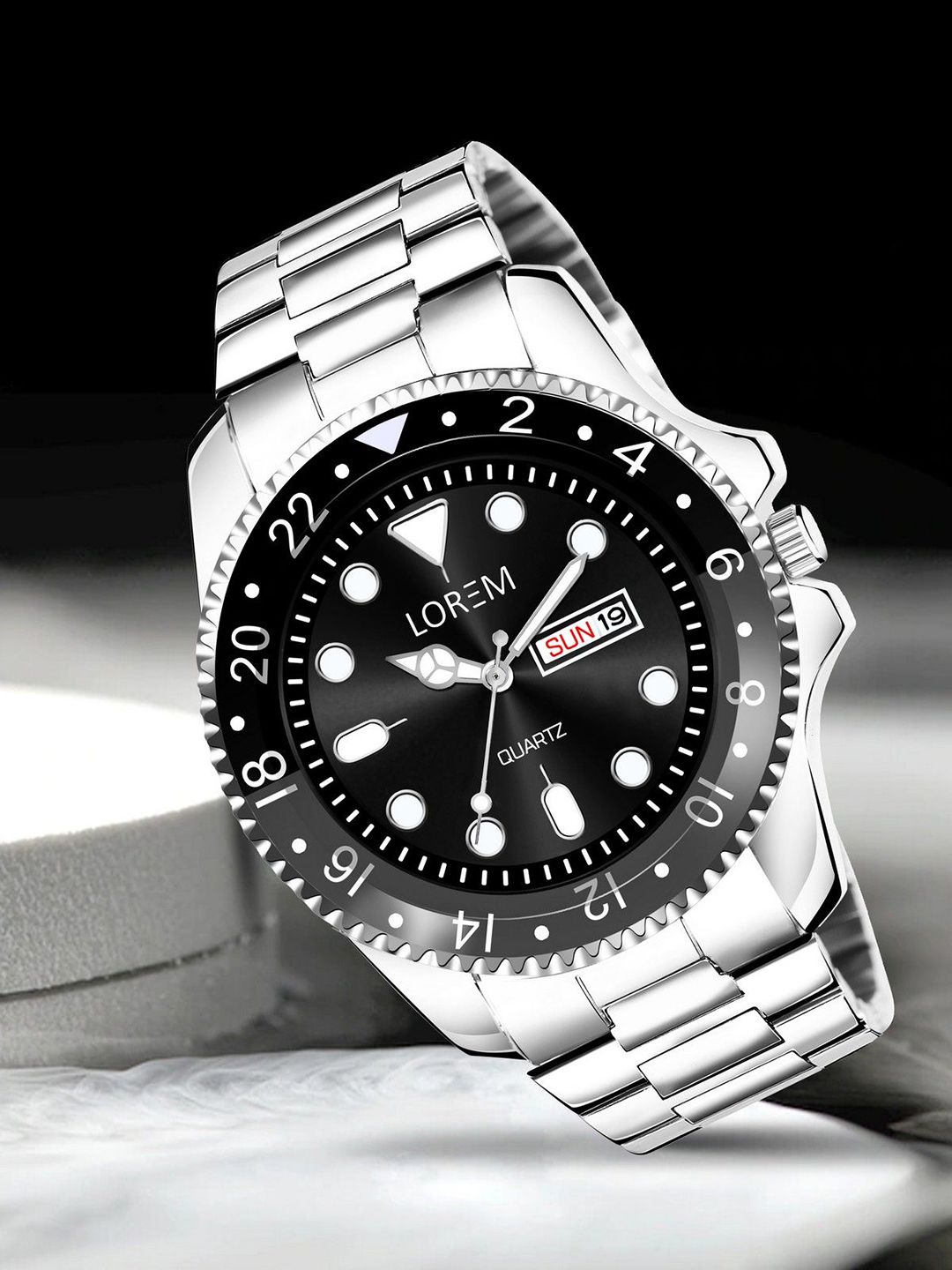 LOREM Men Embellished Dial & Stainless Steel Bracelet Style Straps Analogue Watch LR129-A-image-17