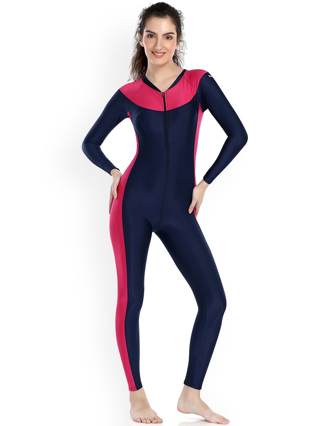 ROVARS V-Neck Colorblocked Legsuit Swimwear-picture-43