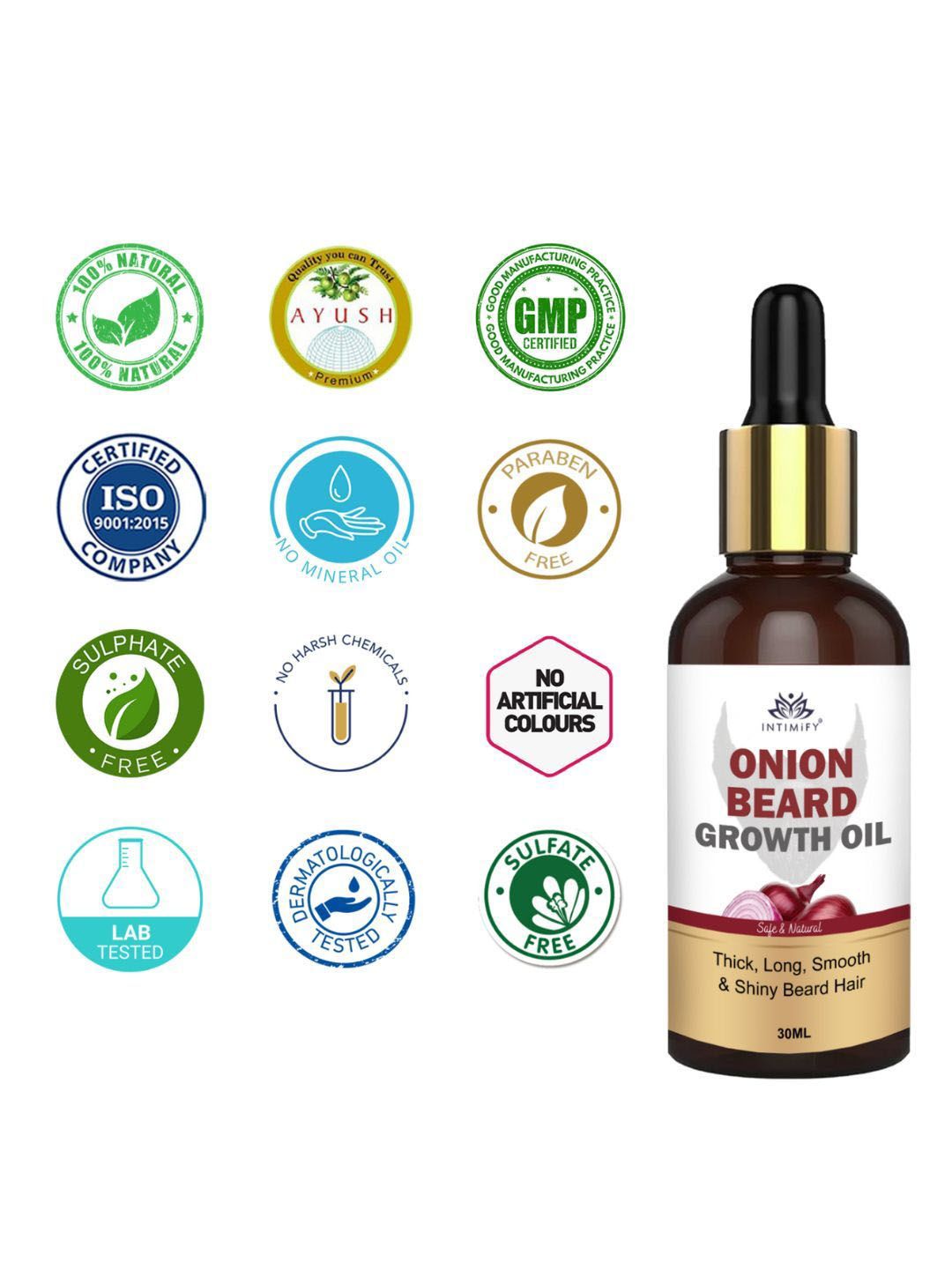 INTIMIFY Onion Beard Growth Oil with Brahmi & Tea Tree Oil - 30 ml-picture-28