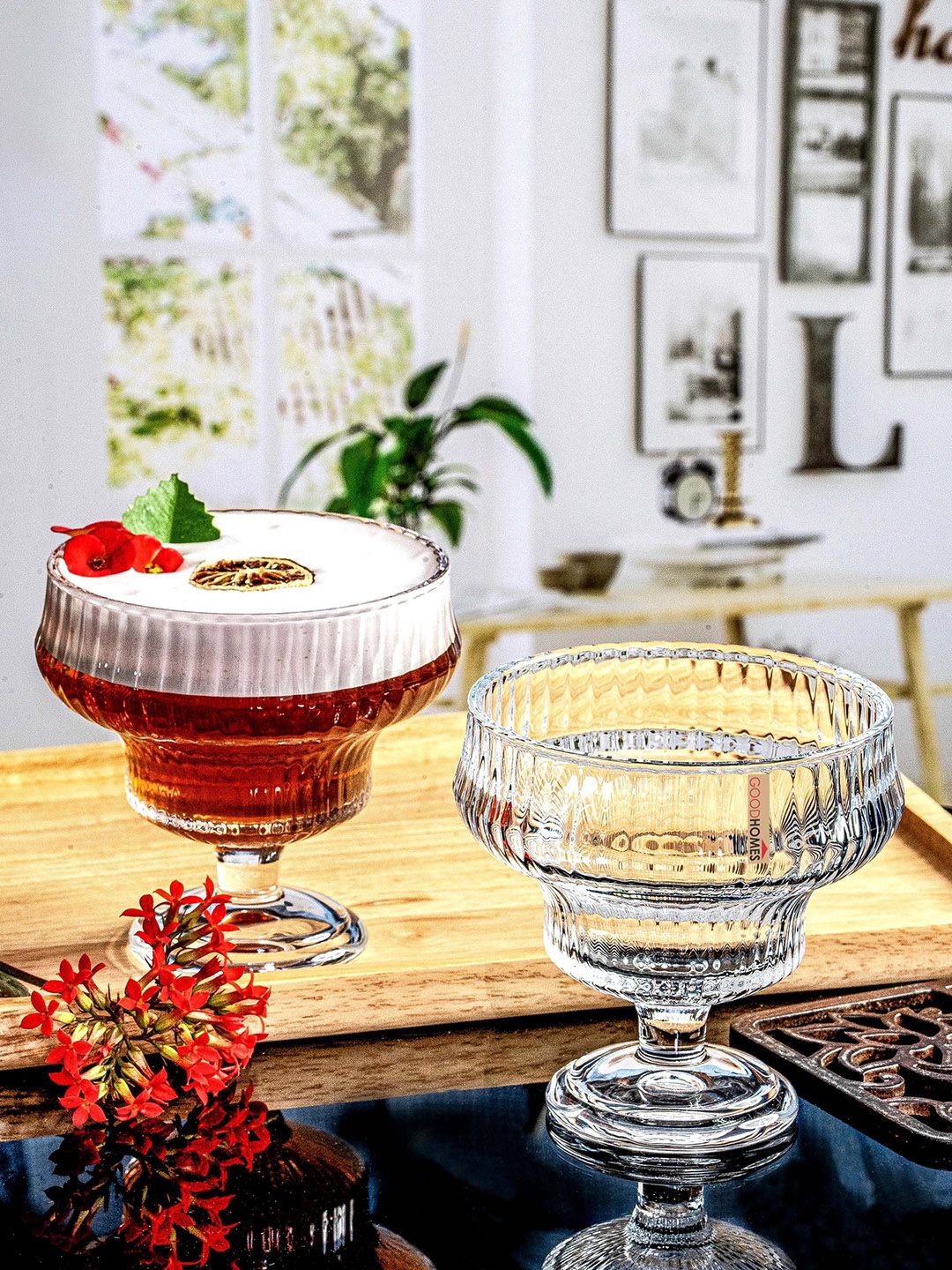 GOODHOMES Transparent 6 Pieces Textured Dishwasher Safe Cocktail Glasses 230 ml Each-image-36