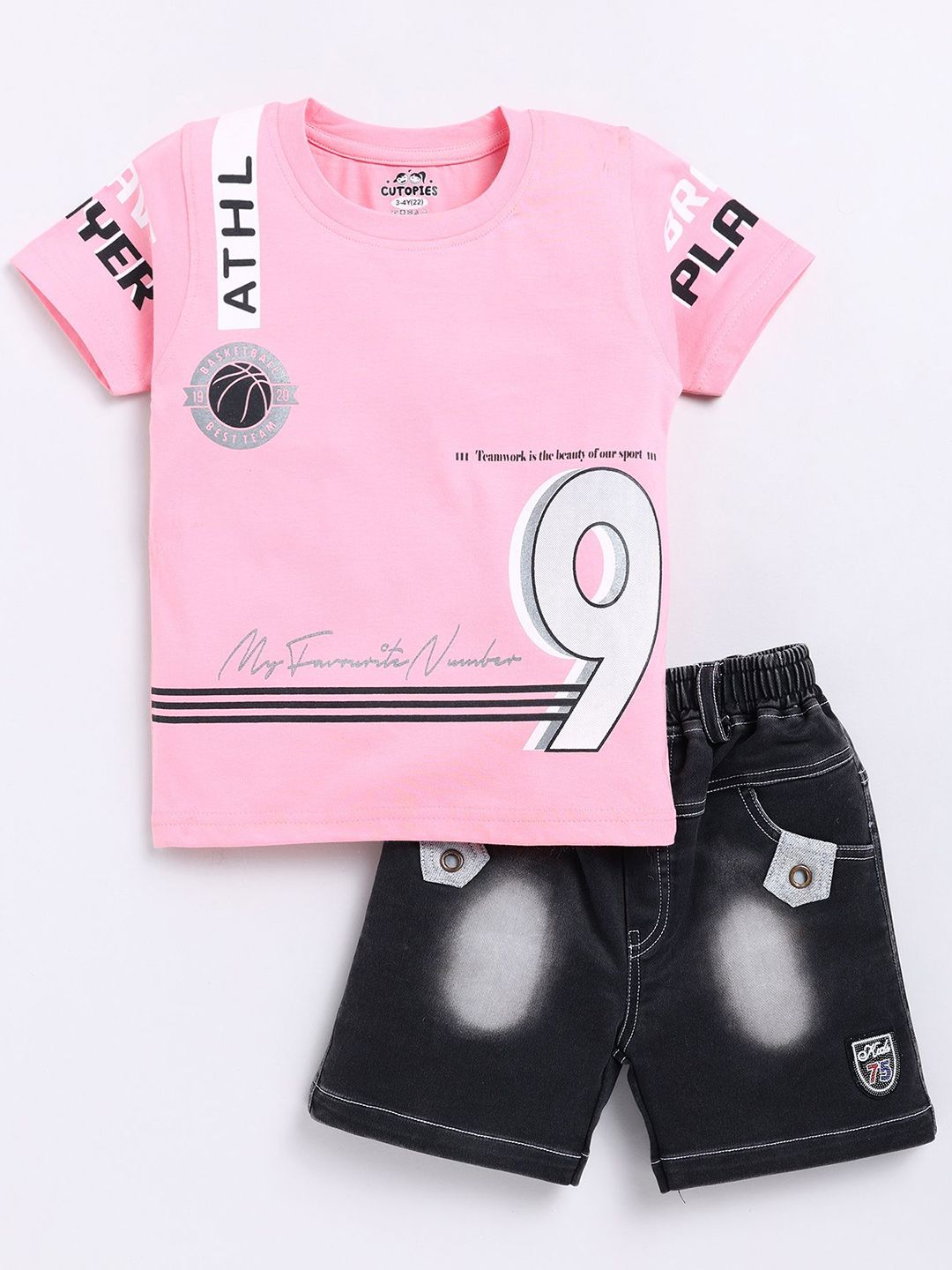 Cutopies Boys Printed Pure Cotton T-shirt With Shorts-picture-17