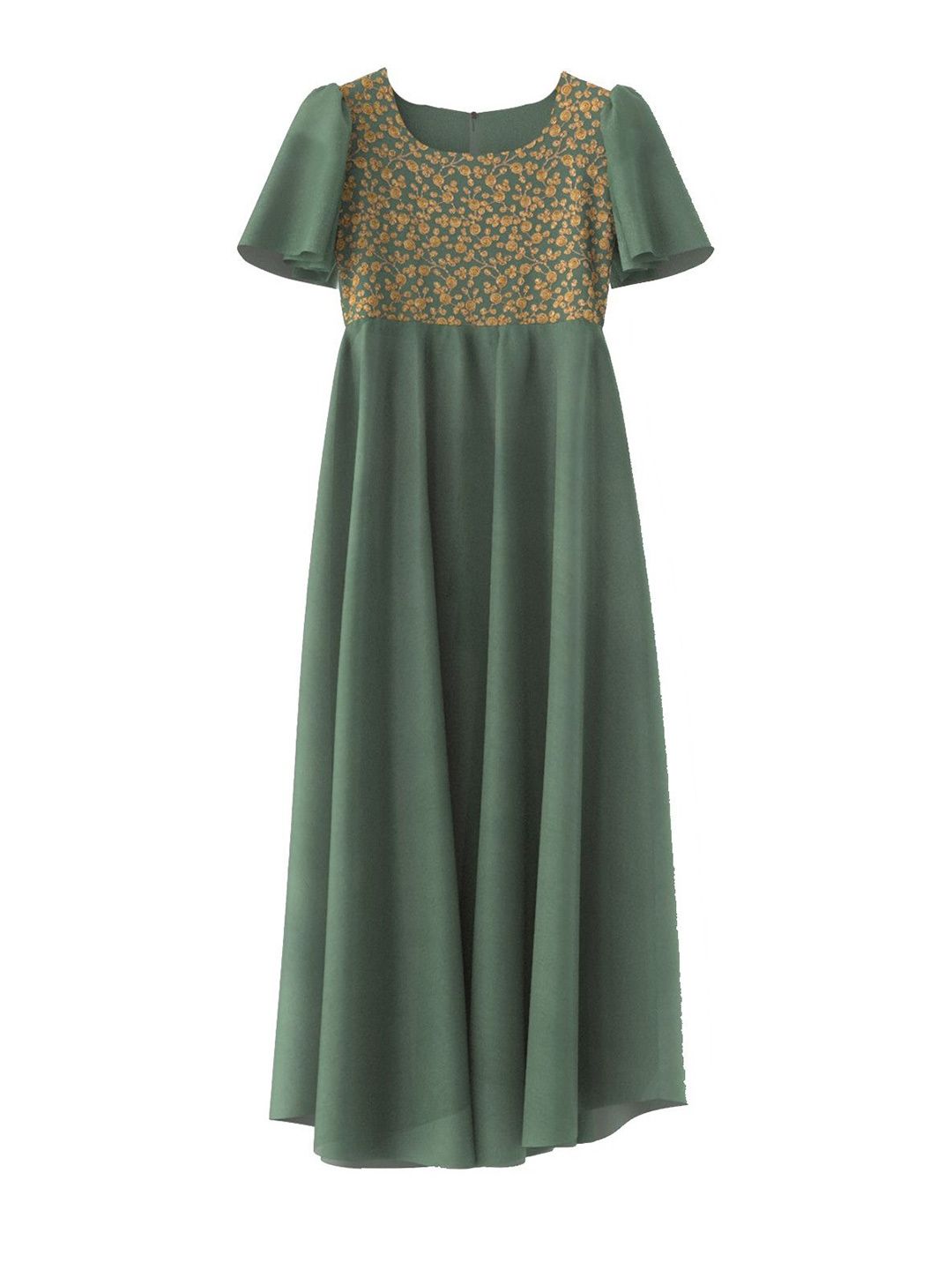 BAESD Flared Sleeves Georgette Maxi Dress-picture-38