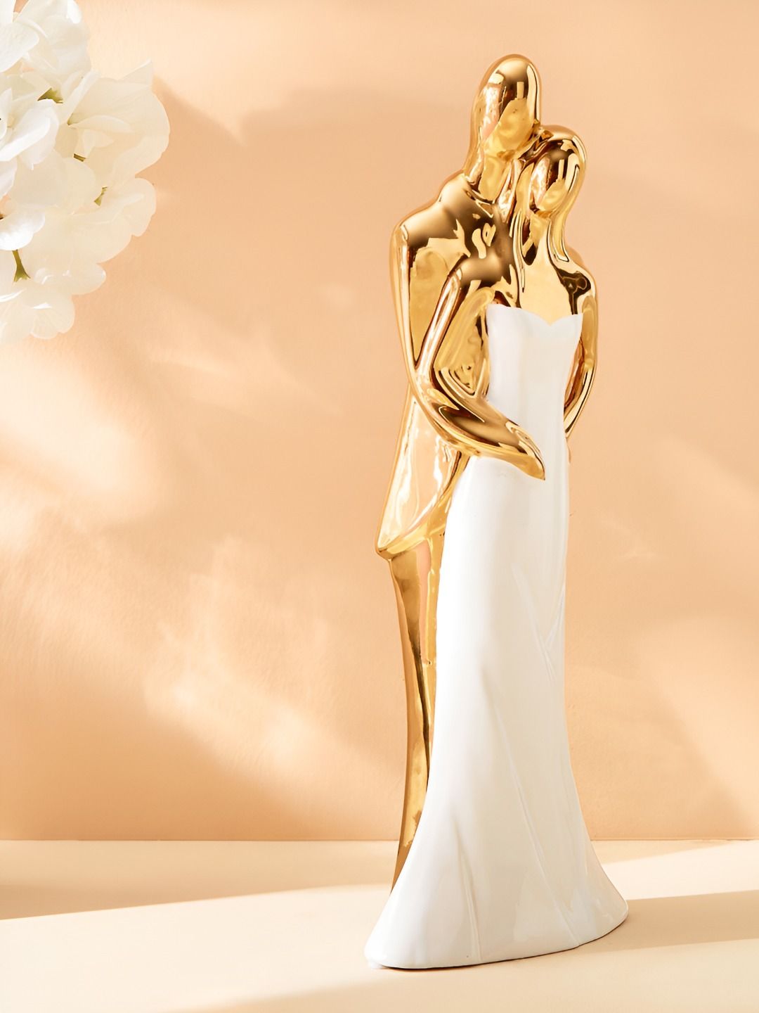 Home Centre White Ceramic Couple Figurine Showpiece-image-27