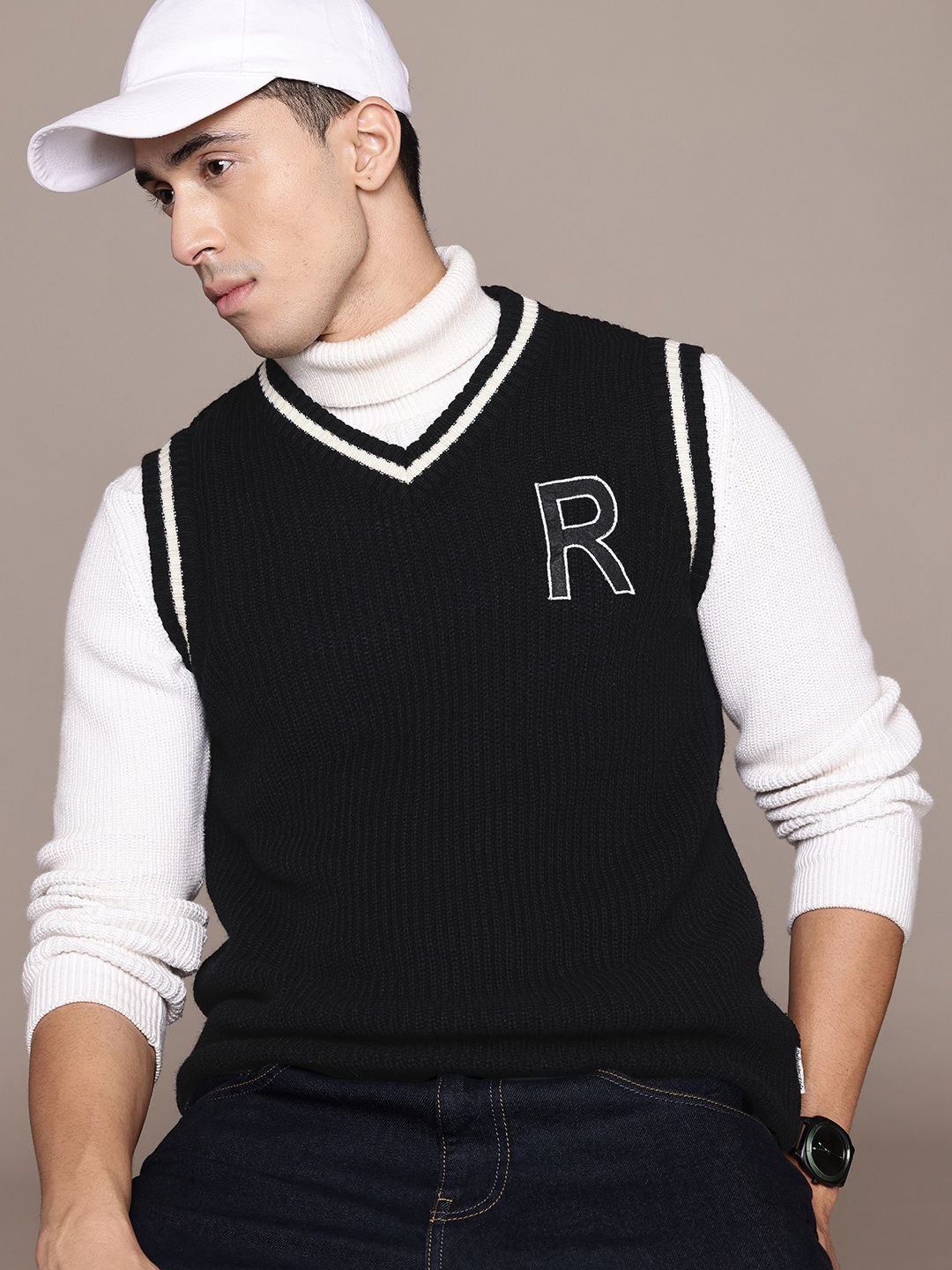 The Roadster Lifestyle Co. Ribbed Longline Acrylic Sweater Vest-picture-42