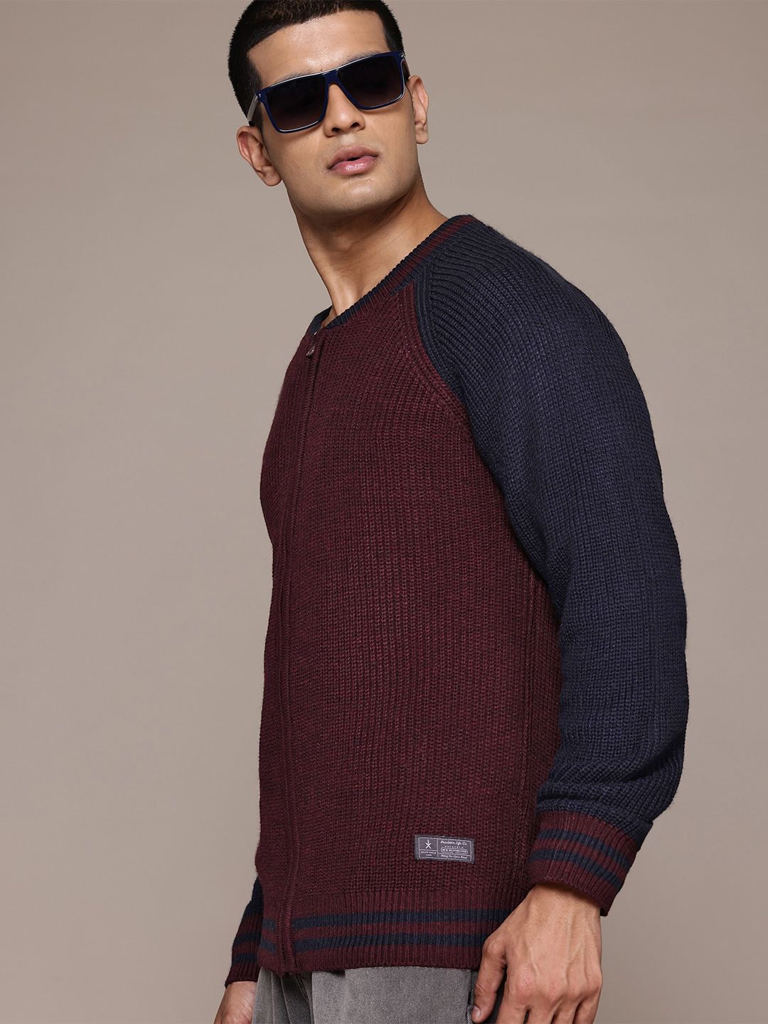 The Roadster Lifestyle Co. Ribbed Longline Acrylic Cardigan-image-37