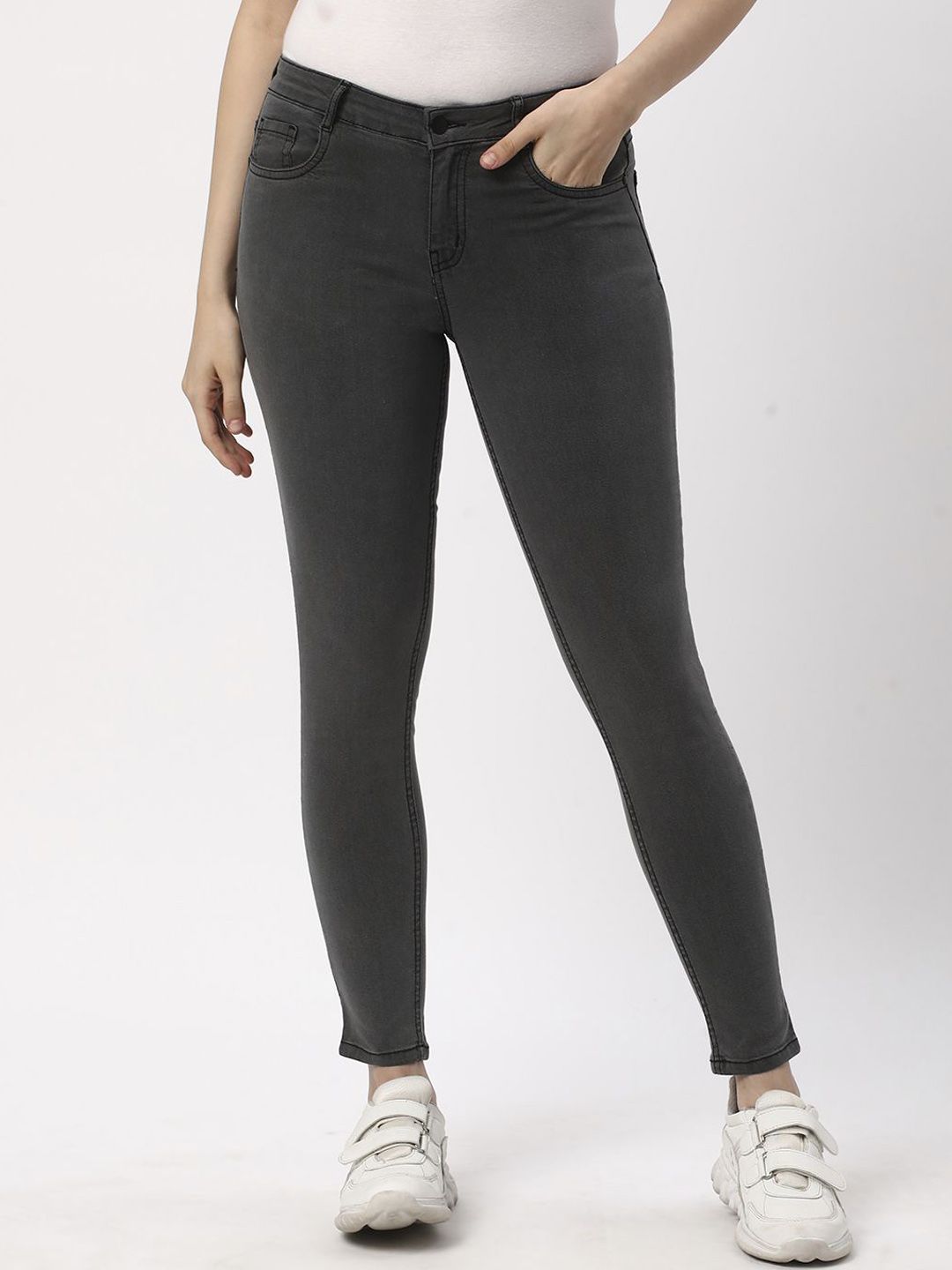 R&B Women Skinny Fit Slash Knee Jeans-picture-29