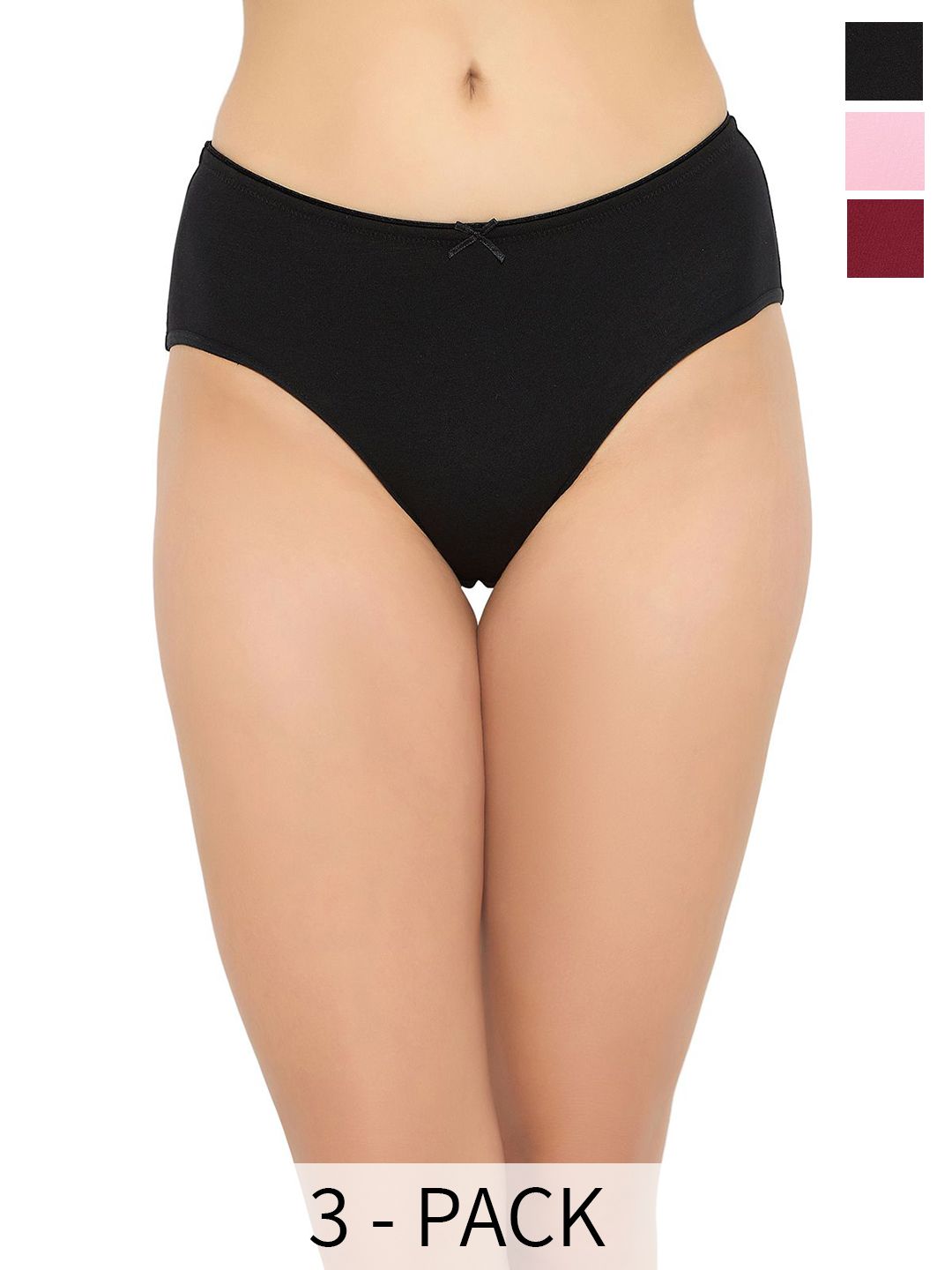 Clovia Red & Black Pack Of 3 Mid-Rise Hipster Briefs-picture-47