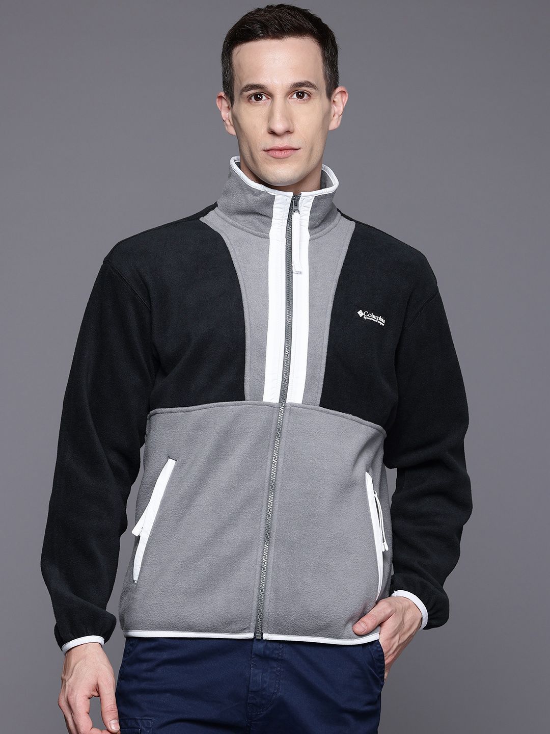 Columbia Men Backbowl II Full Zip Fleece Colourblocked Lightweight  Outdoor Jacket-image-47