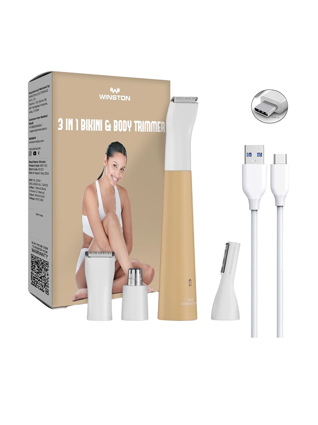 WINSTON Rechargeable Electric 3-In-1 Full Body & Bikini Trimmer-picture-40