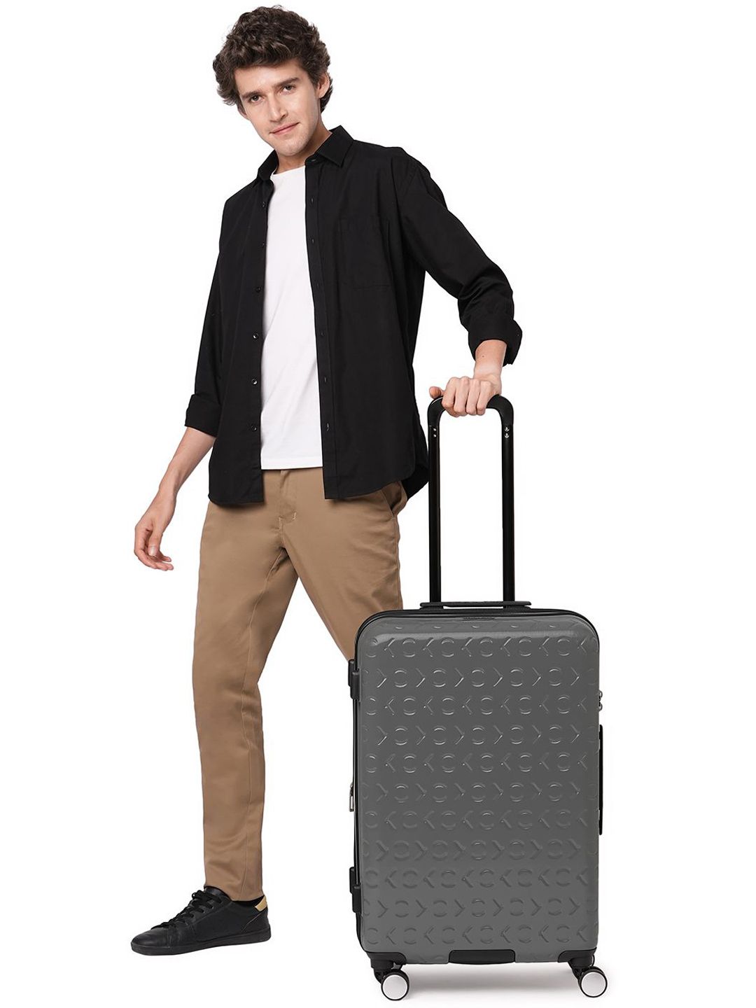 Calvin Klein Fly Control Textured Hard-Sided Medium Trolley Suitcase-picture-33