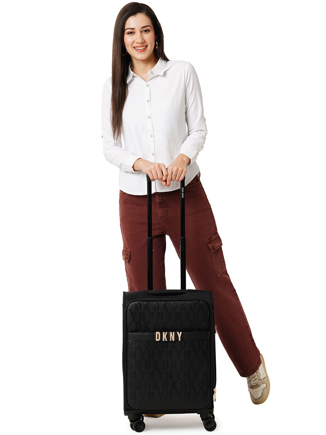 DKNY Impressionist Soft Textured Suitcase Trolley Bag-image-19