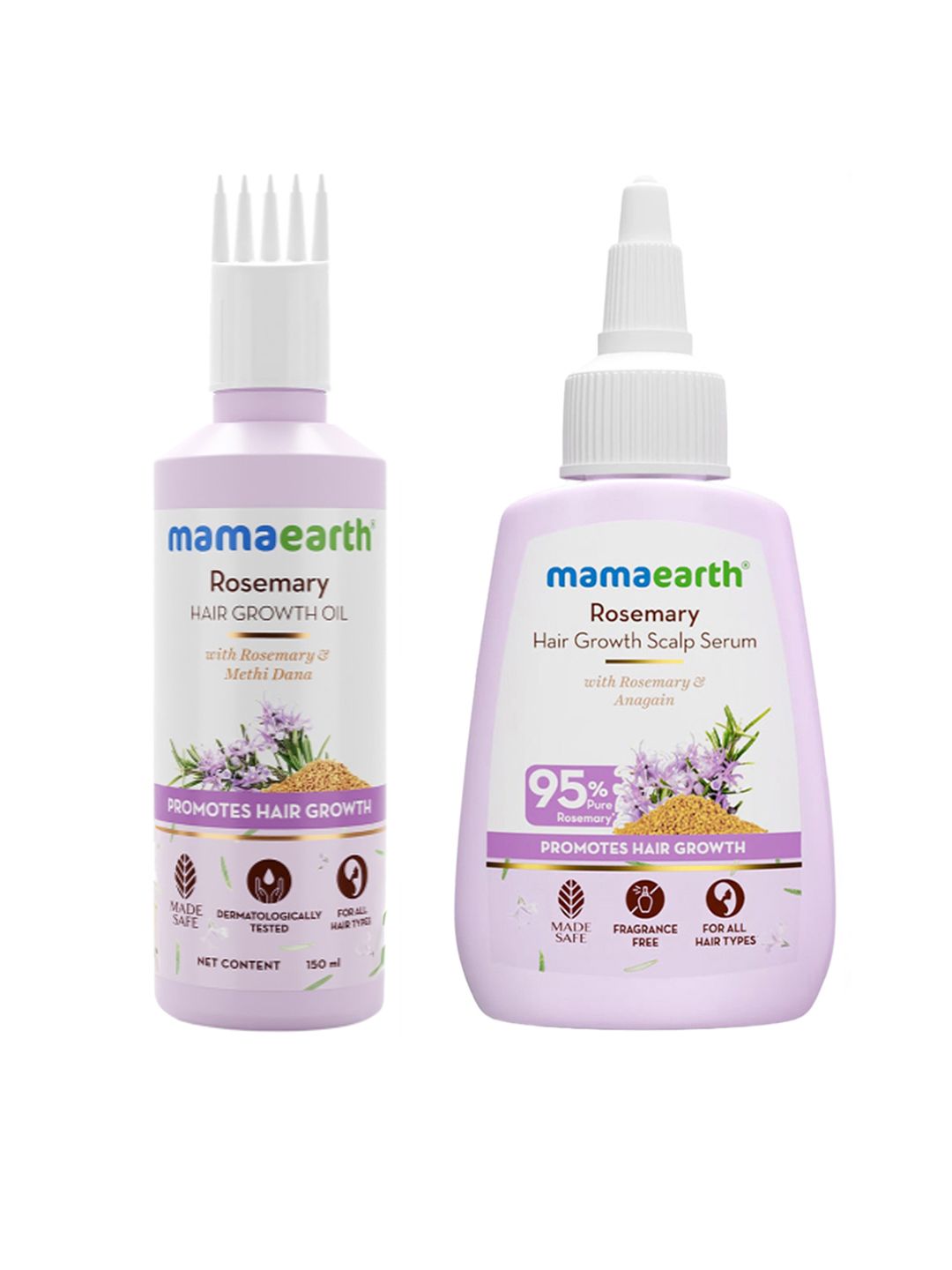 Mamaearth Set of Rosemary Hair Growth Oil 150 ml + Hair Growth Scalp Serum 50 ml-picture-1