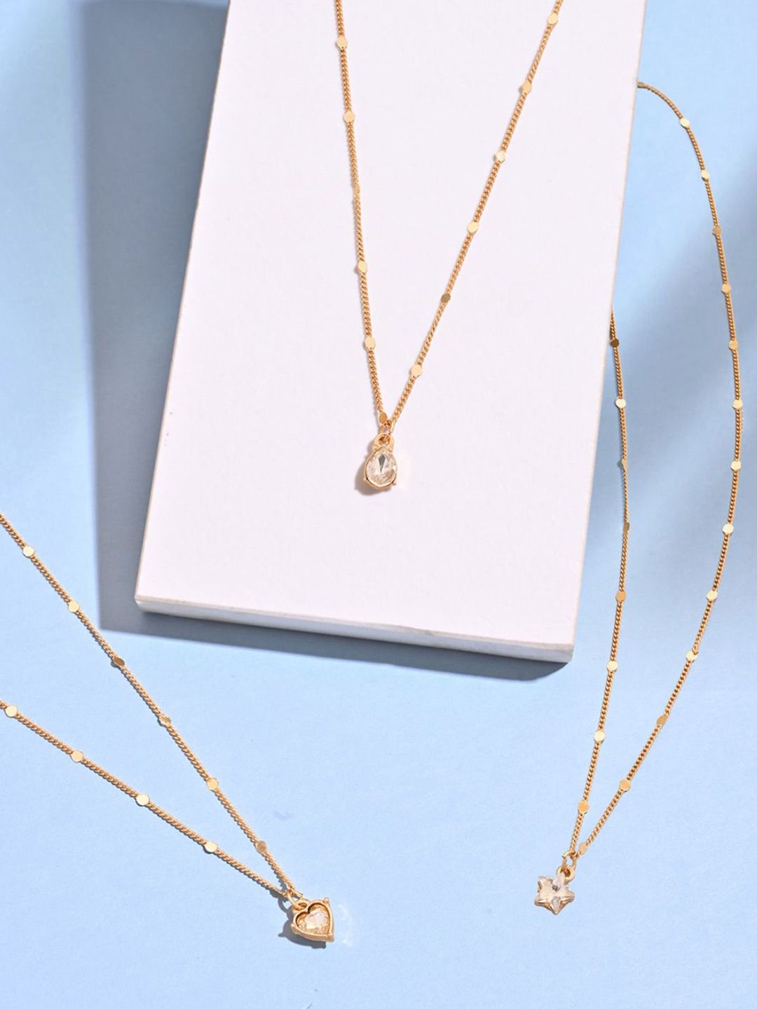 ToniQ Gold-Plated Cubic Zerconia Layered Necklace-picture-29