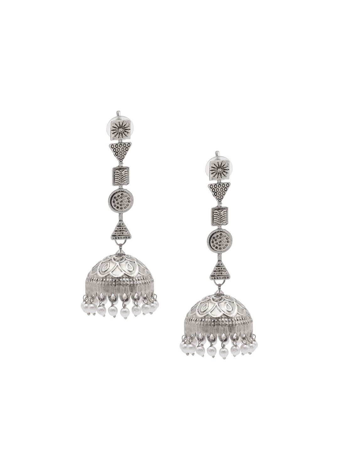 Shining Jewel - By Shivansh Contemporary Jhumkas Earrings-picture-35
