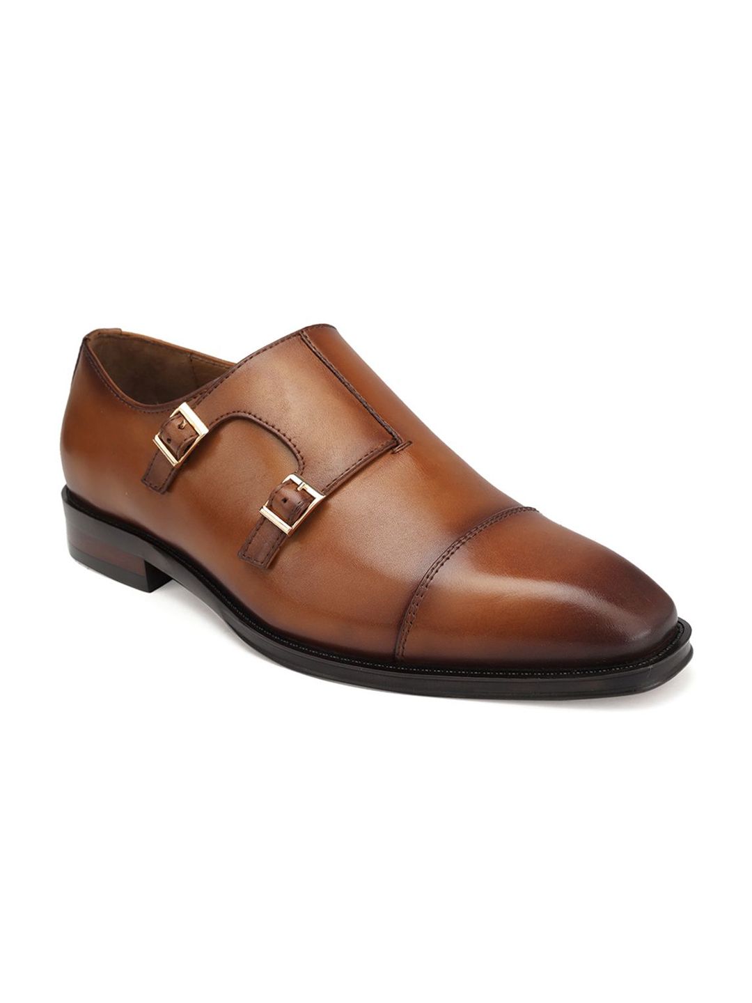 ROSSO BRUNELLO Men Textured Round Toe Formal Monks-picture-53