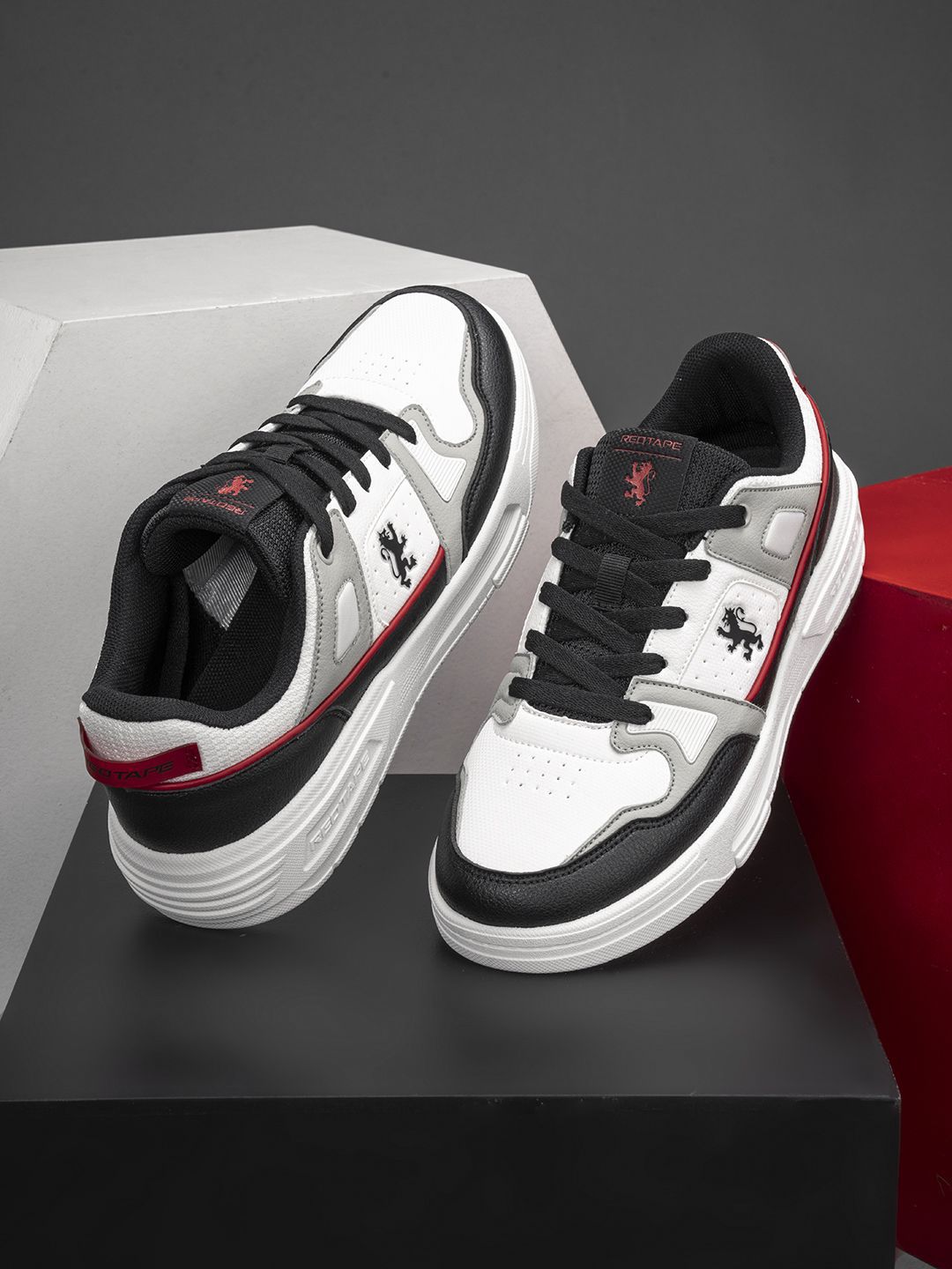 Red Tape Men Textured Round Toe Memory Foam Sneakers-image-40