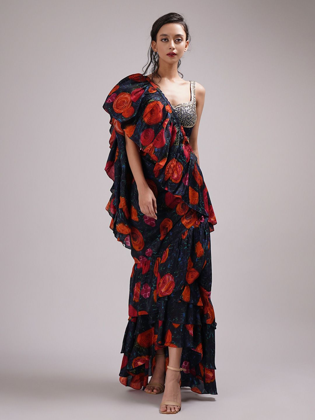 Breathe by Aakanksha Singh Printed Ruffles Saree-picture-24
