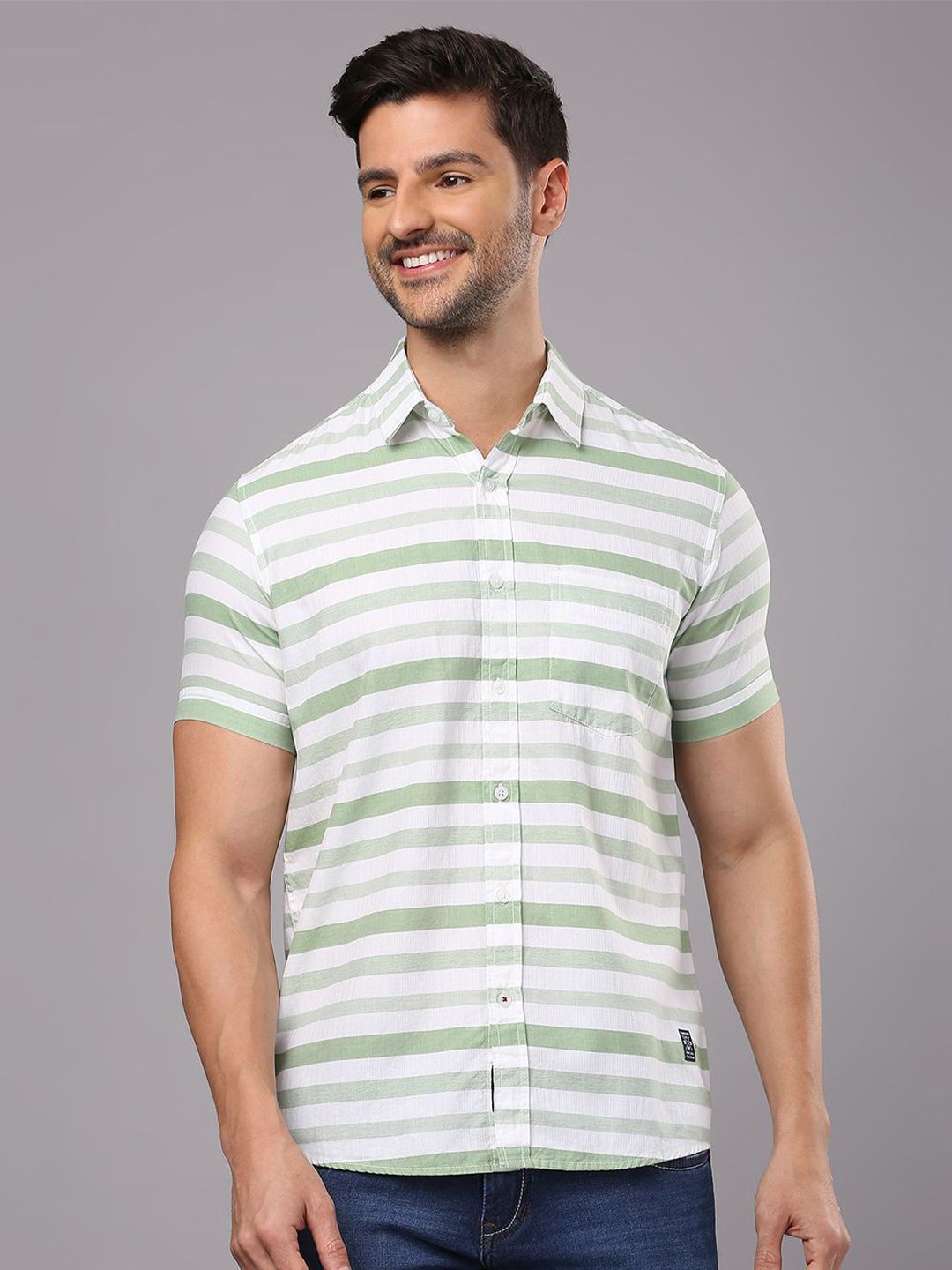 Klub Fox Men Striped Casual Slim Fit Shirt-image-42